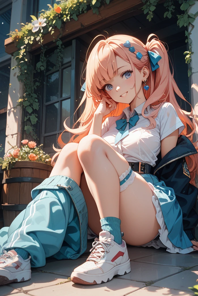 NY, (gradient hair, dutch angle:1.3), film grain, chromatic aberration, city, masterpiece, best quality, raw photo, photorealistic, absurdres, 1girl, cute, perspective, cowboy shot, highres, ultra detailed, detailed eyes and face, sharp pupils, realistic pupils, sharp focus, summer, night,  detailed full figure, beautiful socks, Socks above the knees, chance meeting, runaway from home