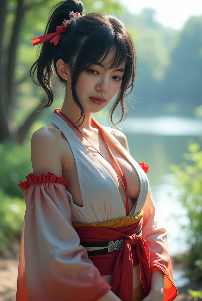 masterpiece, best quality, 1girl,(sagiri:1.1), white robe, shy, brown eyes, mature, nsfw, petite, sexy body, outdoor, medium breasts facing viewer ,nsfw,
(Red rose paint on cloth 1.3) (yukata cloth)
((barefoot)), naughty face ((sweaty body)) <lora:more_details:1.1> <lora:SagiriYamada_coffee:0.7>
The shot is taken using a full-frame DSLR camera and a 50mm f/1.8 lens for a shallow depth of field effect. (natural skin texture, hyperrealism, soft light, sharp)