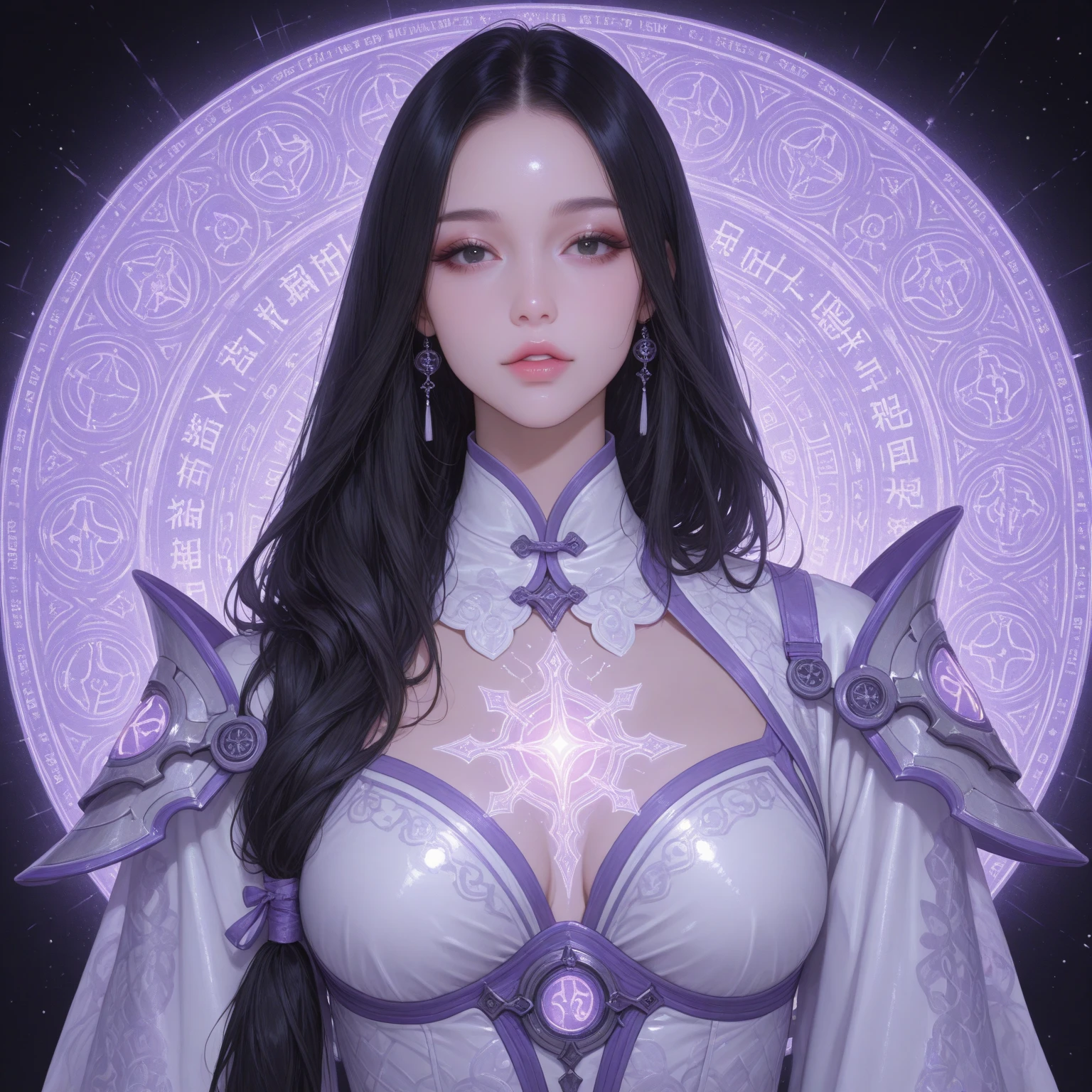 a woman in lingerie posing for a picture, mobile game background, cruel korean goth girl, discord profile picture, auras, detailed glowing red implants, purple magic, wavy long black hair and glasses, male full body organic armor, human :: sorceress, app, hgh, ads, fairy cgsociety
