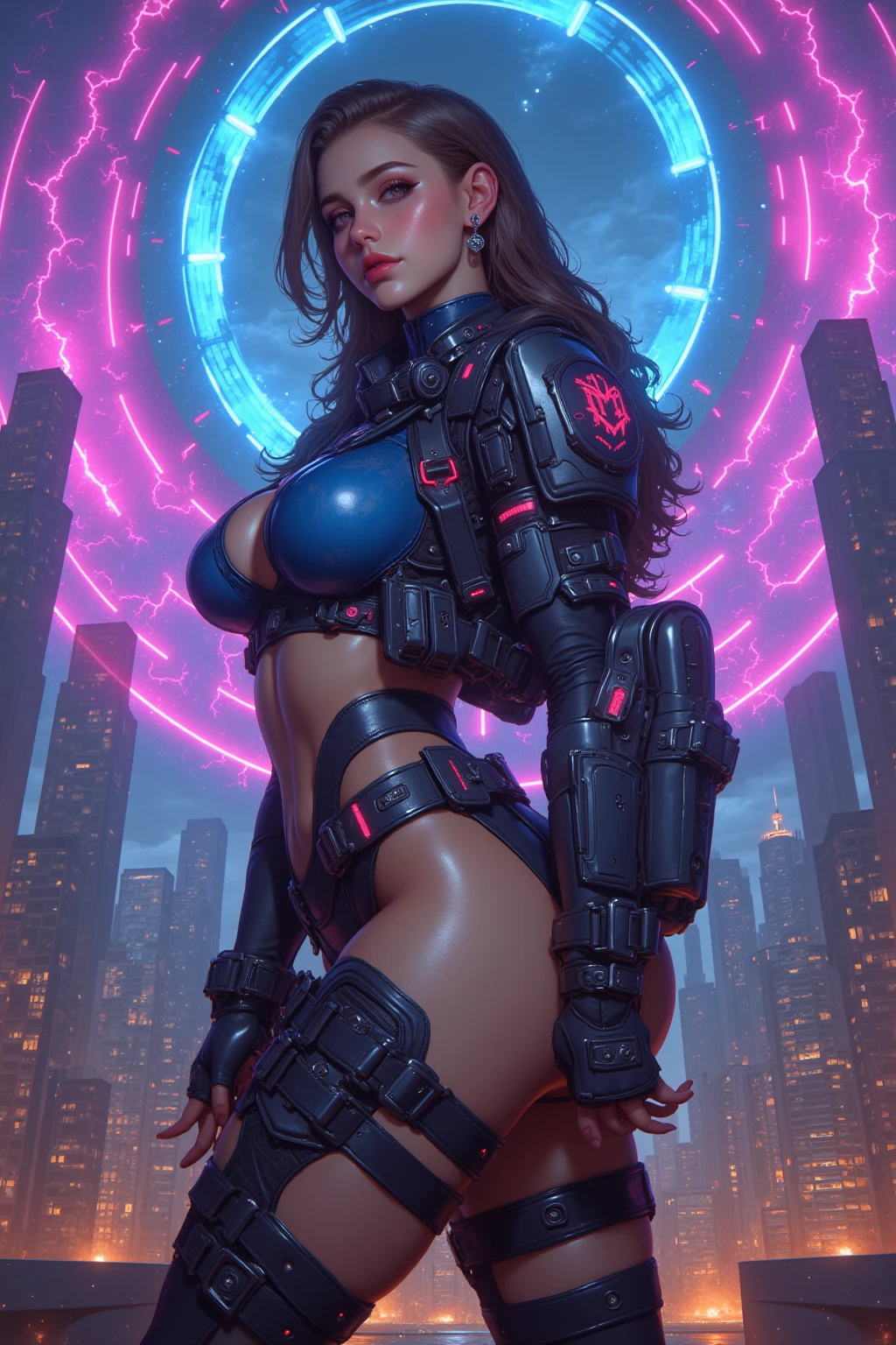 (best quality, masterpiece:1.2), cyberpunk, vulgar, nasty cyborg woman under repair, flaming eye, robots, lovedoll, face, sex shop, neon lights, dystopian cityscape, dark alley, smoke, graffiti, body modifications