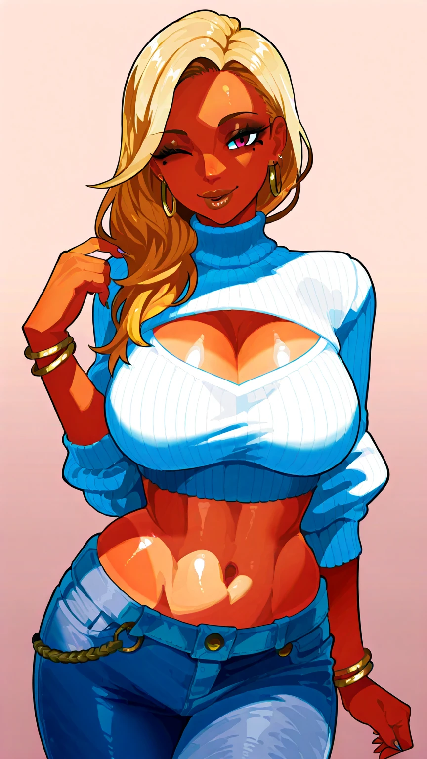 Flat colors, close up, portrait of a 25 year old surfer looking girl, beautiful, perfect tan skin, beach blonde salty hair, natural beaty, beautiful,  (([ Topless, no shirt on, Exposed large breast, perfect, Perfect small nipples])) (([simply grey background]))) 
