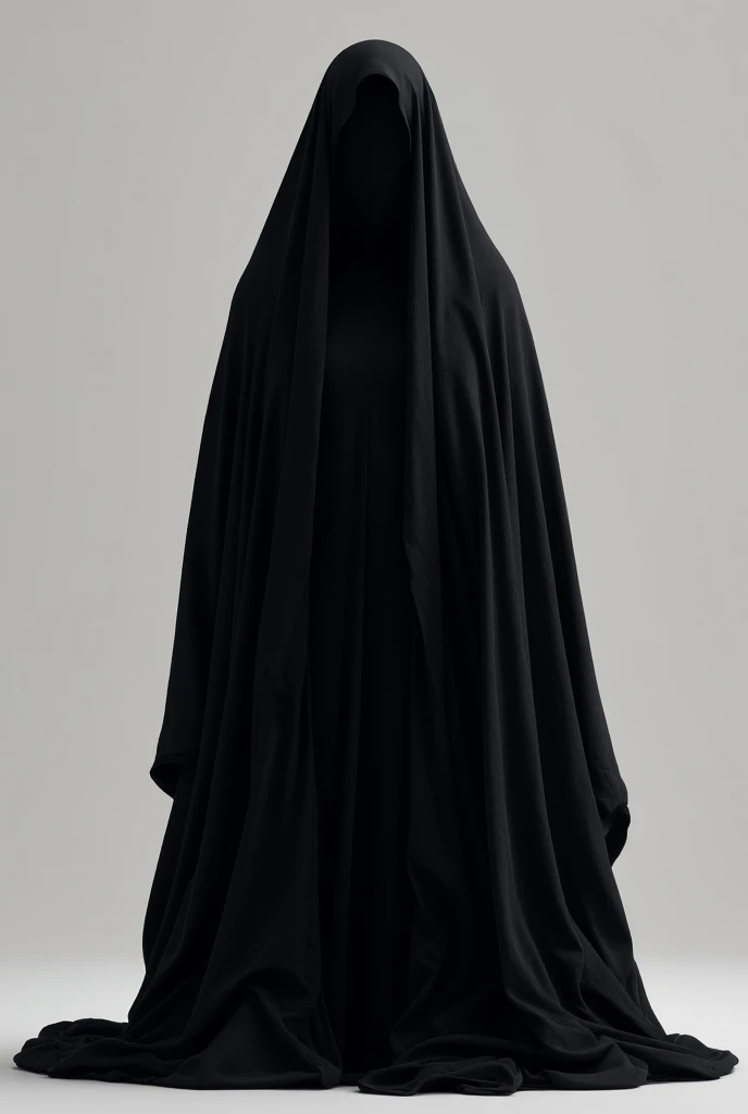 Black burqa covering the entire face 