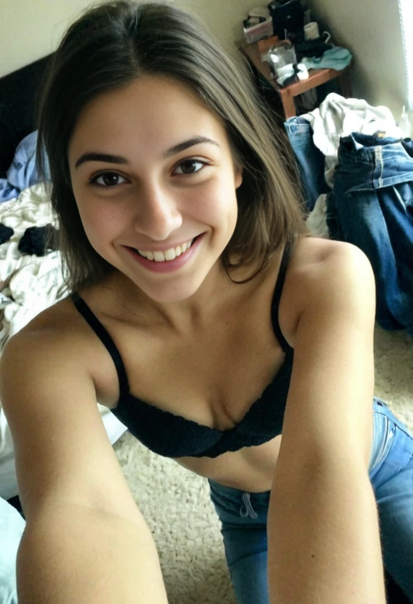 Una selfie de una mujer joven y bonita, Taken with iPhone camera