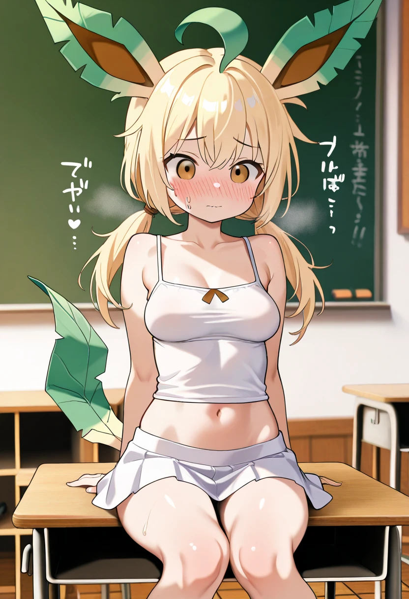 karaneinda, karane inda, blonde hair, (yellow eyes:1.5), hair ribbon, twintails, low twintails, long hair, (green ribbon:1.2), open mouth, embarrassed, (((blushing))), (((downblouse))), leaned forward
((White shirt)), ((unbottoned shirt)), ((no bra)),(office), desk, plants, ((black pencil skirt)), ((tights)), small boobs, embarassed, blushing, looking at viewer, (cowboy shot:1.5), (masterpiece:1.2), best quality, high resolution, unity 8k wallpaper, (illustration:0.8), (beautiful detailed eyes:1.6), extremely detailed face, perfect lighting, extremely detailed CG, (perfect hands, perfect anatomy),