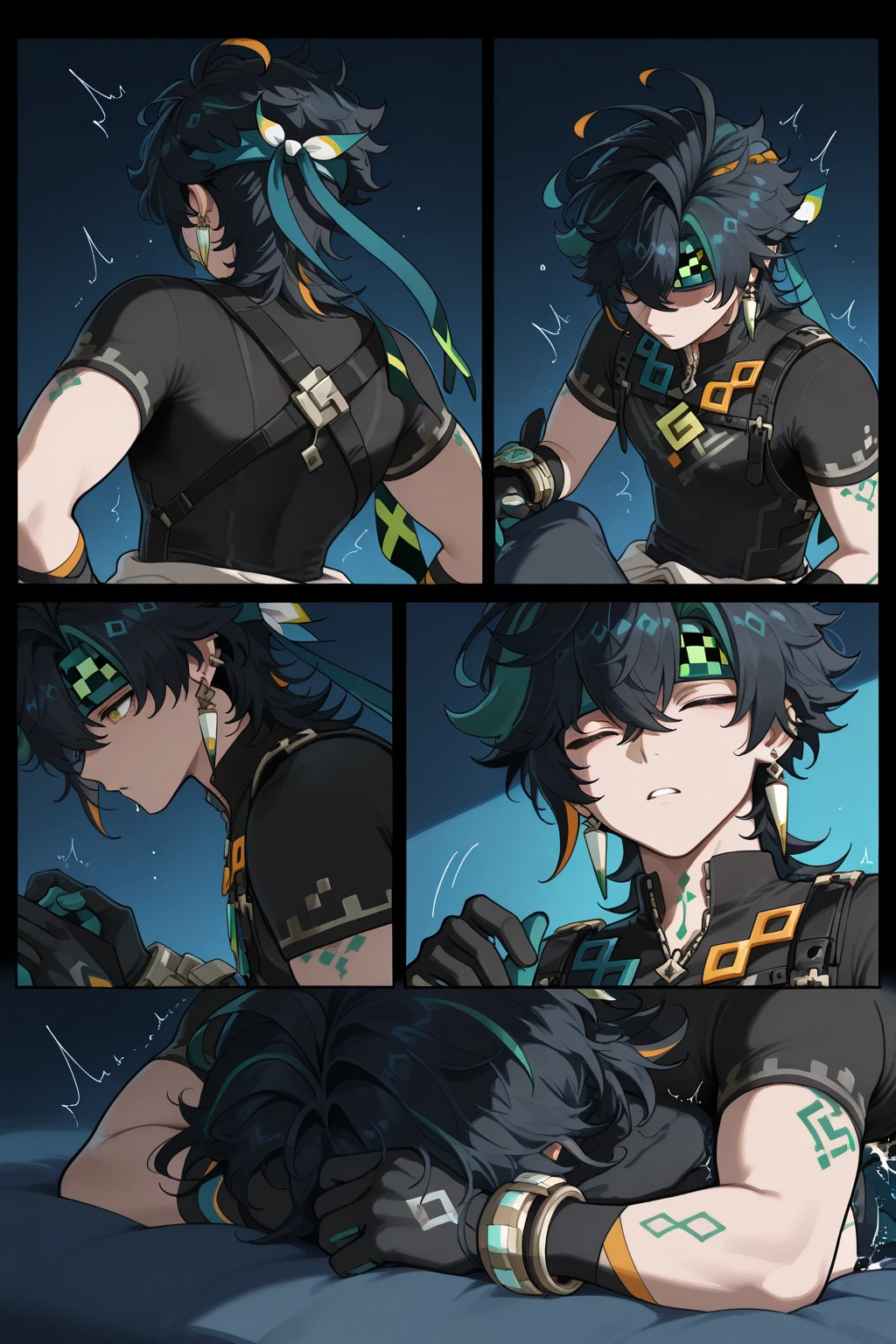 {An extremely handsome boy}, 8K wallpaper, {{{Masterpiece}}}，red tinted hair:1.5,Exquisite facial features，(((best qualityer))), ((Ultra-detailed)), ((illustration))，
 full body shot shot，standing on your feet，malefocus，

((Green eyes:1.2)),Love eyes，Exquisite facial features，(((best qualityer))), ((Ultra-detailed)), ((illustration))，(((Tentacle sex))), full body shot shot，standing on your feet，malefocus， (((short detailed hair:1.4))),((Laugh evilly)),((solo person)),((1boy)),(((Men's tights:1.3)))，((Loose shorts made of fabric:1.2)),(Bulging crotch:1.5),(Handsome:1.3)，((Crotch bulge:1.5)),((Sports socks:1.1))，(((arms behind  head:1. 3))),((Wet)), (((cum shots:1.4)))，The erection，licking foot， Skinny，Bukkake,how to,aphrodisiac, Fingering,Bondage,BDSM:1.5，((how to:1.2)),((( cum on bodyl:1.4))),Slaves, , Shoot at the finger, Fingering through panties , (((Mind_control:1.3))),The erection:1.5, lanky，No muscle，Place your hands behind your back，（Military posture），standing on your feet，binding，Plenty of white liquid，spurt，（sweat leggs；1.5），tightsuit， Boy student，Black cloth seamless pants，(underdressing：1.3），（of a shirtless;1.1），（top views），The crotch is made of cloth，Cloth pants,