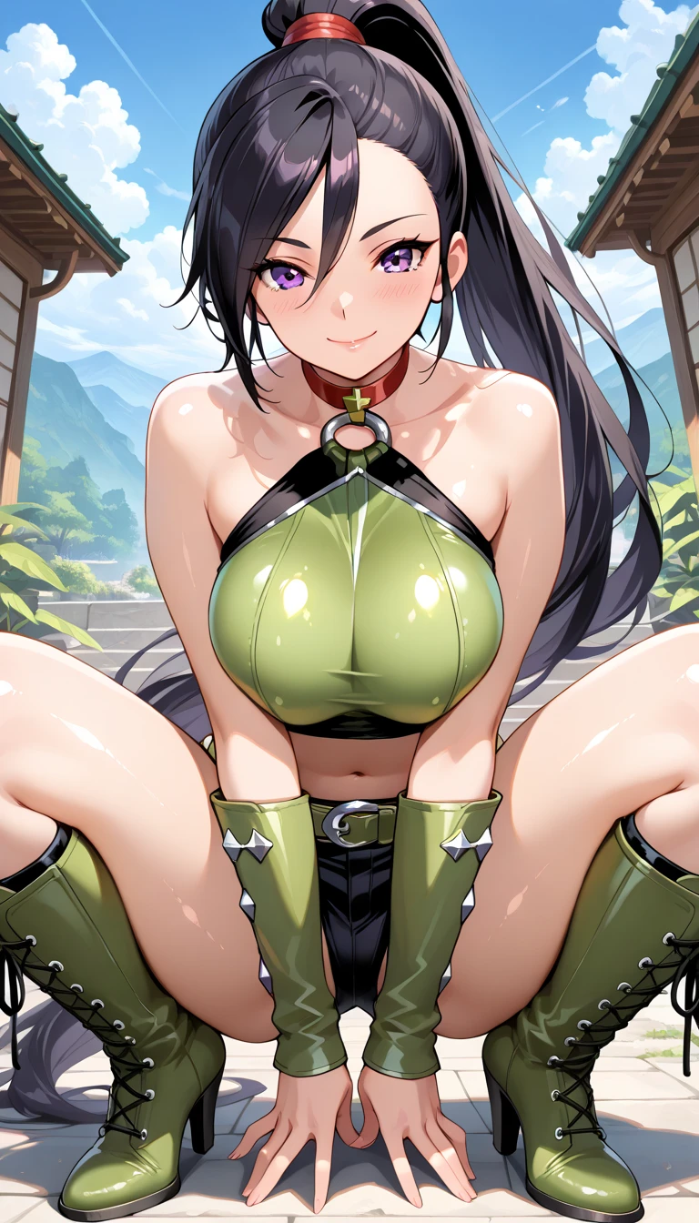 ((Excellent, 8k, Masterpiece: 1.3)), grass landscape and mountains with cows in background, (1girl), 1woman, mature female, mature female, shy girl, perfect face, beautiful face, perfect female body, big breasts, full breasts, exposed breasts, bare breasts, Narrow waist, perky, bulge, belly, bare belly, cow print, cow spots bikini, (micro bikini), (cow spots, bikini), cow spots gloves, ((cow gloves)), cow spots thighhighs, bell collar, bell collar, earrings, earrings, (cow ears), (cow horns), sexy, hot, sweat, sweat, sweat, pubic hair, open mouth, tongue out, Slobber, looking at viewer, spread legs, (standing), (arms behind head:1.2), (armpits:1.2)