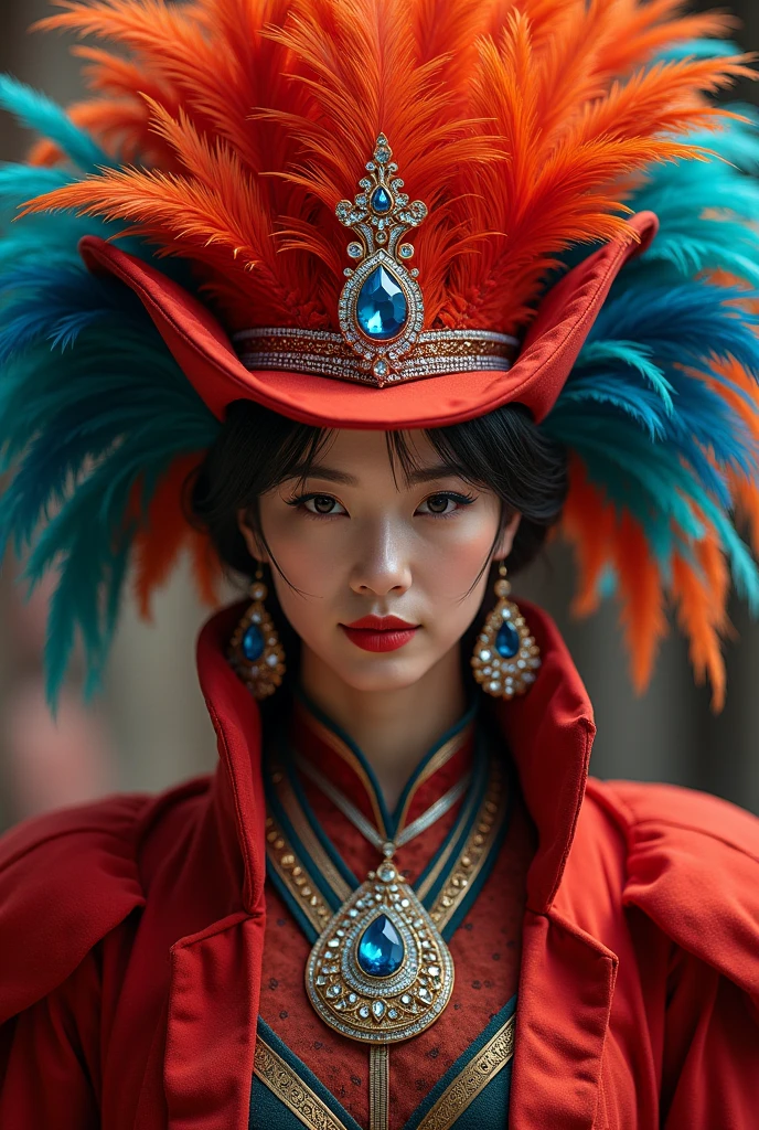 With her exotic, colorful dress and fur hat, the young girl felt like a character from a fairy tale brought to life, nude nipples