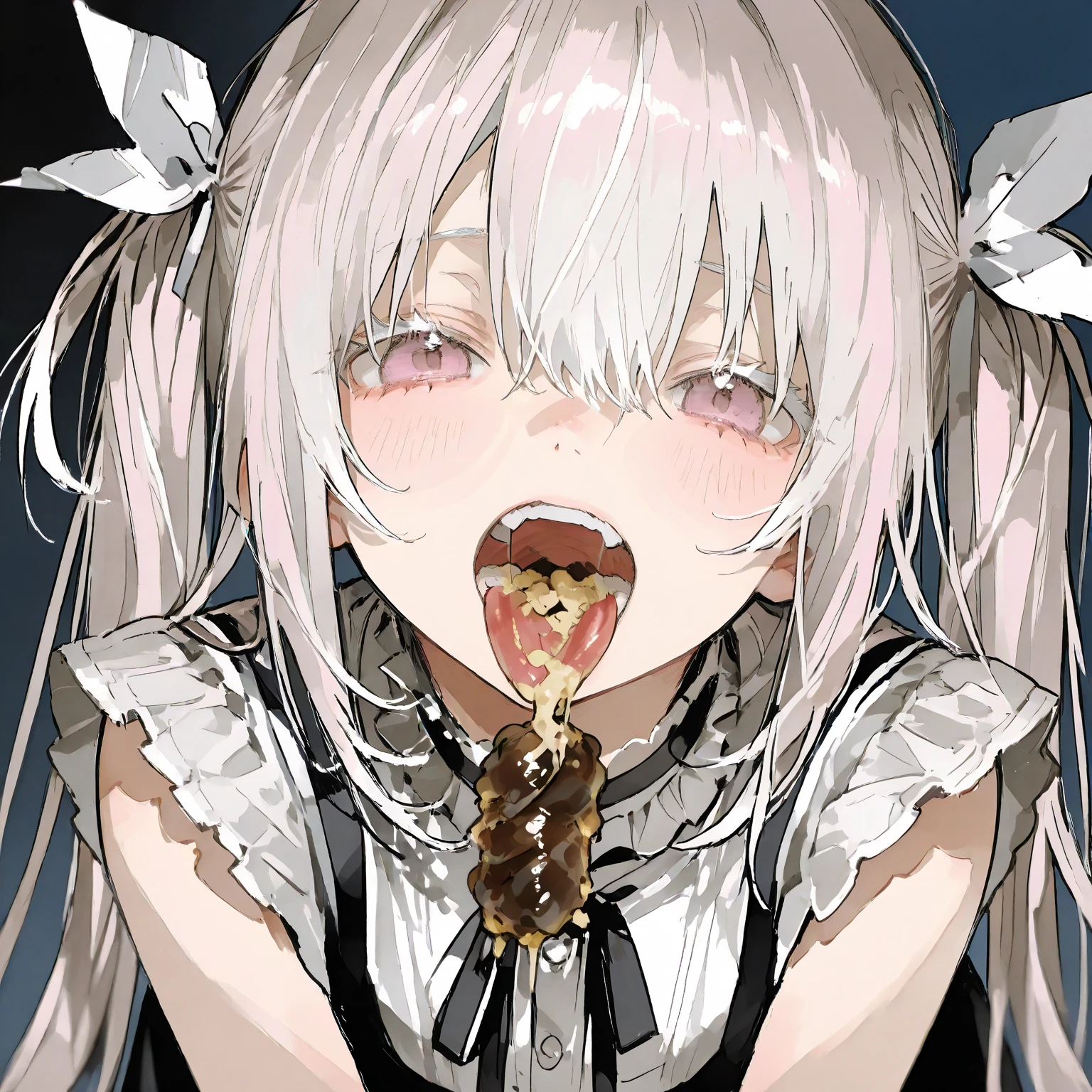 (((Little girls,))) (((children,))) lolicon bodies,((Perfect body,))((Super beautiful,))((High quality,)), (sweaty,) (wet all over,) blush,saliva, steam,(((lolita maid costume, long hair, pink eyes, hair ribbon,sexual Underwear, on bed, in a bed room at night,long blunt bangs,elf ears,big demon horns))),collar,pov, Looking at Viewer,half open eye,fellatio,blowjob, deep throat,Sticking out the mouth and cupping the cheeks,cum on the face and hair,Close-up of the face, focus on the face,mesugaki,nsfw,{{{vacuum fellatio :>=}}},{swallow},(half closed eyes),(ahegao),
Blowjob, Lips on Cock, Cock, Oral, Straight, Blowjob face, {{{POV}}}, Cum, Blush, Looking at Viewer, Cum in Mouth , solo focus,sweaty and glossy skin,
cum facial, bukkake,happy expression