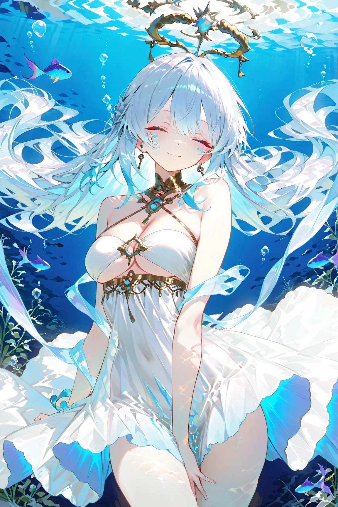 A beautiful, delicate pearl floating in a serene underwater scene, (best quality,4k,8k,highres,masterpiece:1.2),ultra-detailed,intricate details, shimmering light, aquamarine colors, dramatic lighting, cinematic composition, ethereal atmosphere, elegant pearl, natural beauty