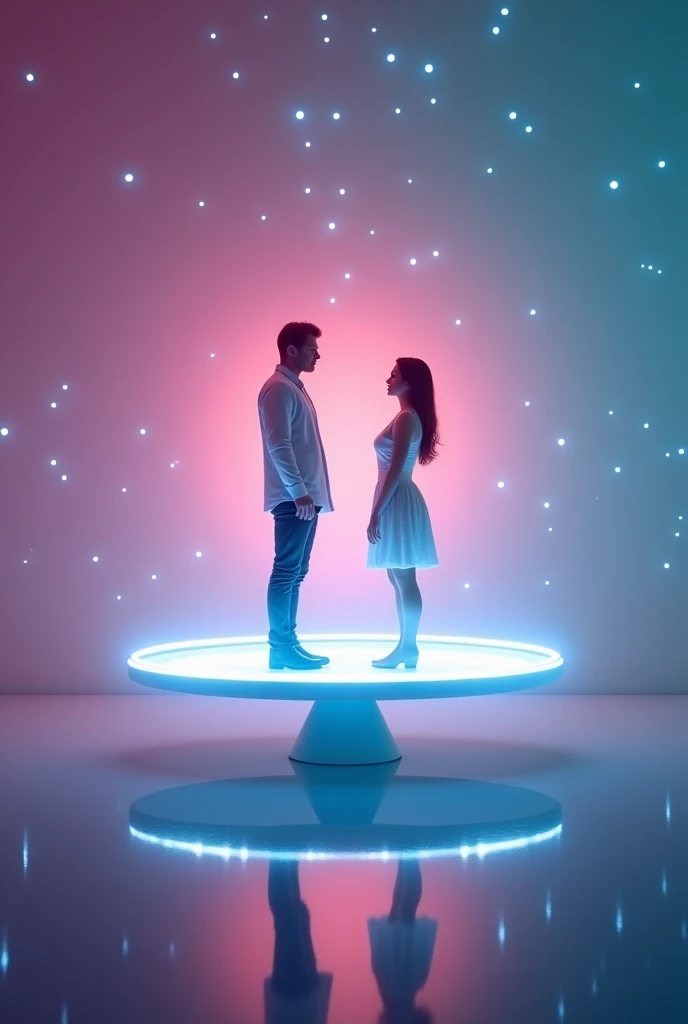 Modern meets Outer Space in a stunning Stylish pop art wedding scene. Picture a Nice Couple, their sleek Space suits adorned with gleaming white accents, exchanging heartfelt vows against the backdrop of a breathtaking, vibrant galaxy. The setting is an expansive, open-concept Space station with panoramic windows, reflecting the dynamic colors of the cosmos.

Vibrant hues of pink, blue, and purple illuminate the room, reminiscent of a pop art masterpiece. The minimalist design of the wedding decor is intentionally juxtaposed against the imaginative chaos of the universe beyond. A modern altar, created from polished