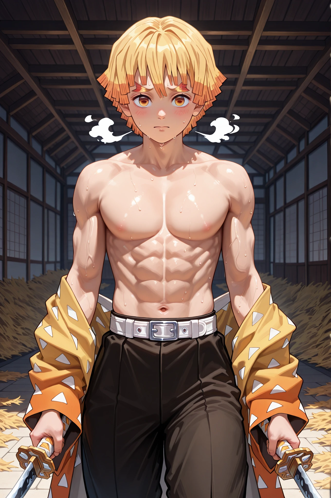 Furry cat boy, green eyes, measures 1.58, orange skin with dark orange spots, sitting on a rock showing the kicks below, being stroked
