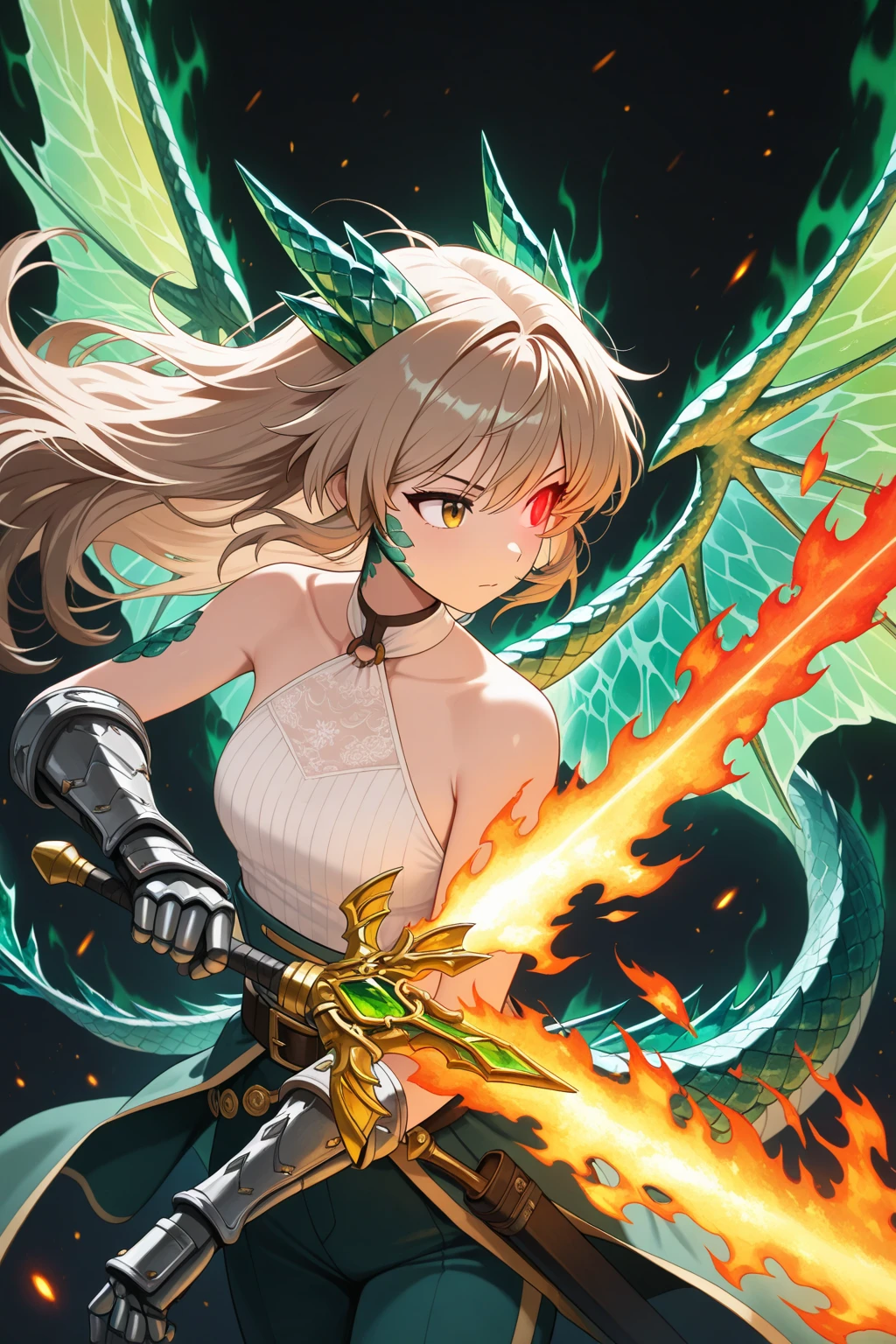 Girl, big breast, Reach out your hand, background green screen