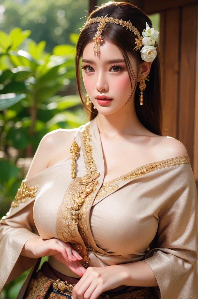 ((Best Quality, 8k, Masterpiece: 1.3)), Focus: 1.2, Perfect Body Beauty: 1.4, Buttocks: 1.2, ((Layered Haircut)), (Wet Clothes: 1.1), (Rain, Street:1.3), (Breasts: 1.2), (Hanfu: 1.2), Bare Shoulders, Bare Legs, Highly Detailed Face and Skin Texture, Fine Eyes, Double Eyelids, Whitened Skin, Long Hair, (Shut Up: 1.5), (Bokeh Background: 1.5), Big Breasts