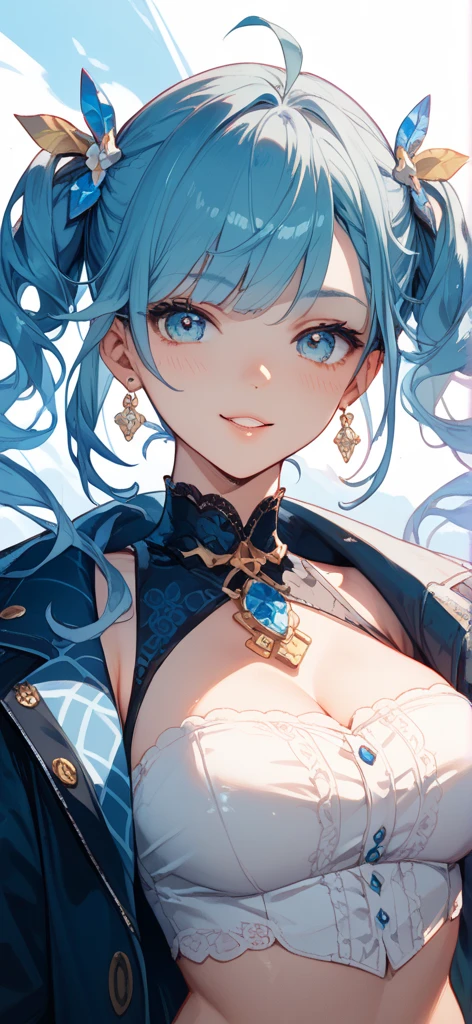 work of art, best qualityer, ultra detali, shining bright, shine light, ray tracing, High definitionR, Depth of field, (face perfect, face detailed, detailedeyes,perfect hands),(big boobies:1.2),8K,High definition,ultra realistic face,ray tracing,perfect lighting,best qualityer, ultra detali, glare eyes, (gazing at viewer,open mouth smile:1.1), ((1 girl)), (mature woman:1.4),cowboy shot,muslos grandes,ass pov,
Furina,long hair,hair over one eye,((gradient hair)),multi colored eyes, gradient eyes, (glare eyes:1.5), mascara, (fashion makeup), parted lips,blush,chemise, mitts, long sleeves, ha,jewerly,jaket, white chemise, flowers,shorts, black mitts,ascot, thigh strap, blue jaket, brooch, gem, blue hat, blue flowers, White shorts, ha flowers, blue rose, Slanted hat, blue gemstone, blue scarf
((Japanese midfield,japanese bridge,Over the bridge,Riu,cherry trees,cherry petals,Dark blue sky,Koi on Riu)),(complex background, many elements in the background:1.2),((super detailed background)), lover poses, ((8K wallpaper)), 