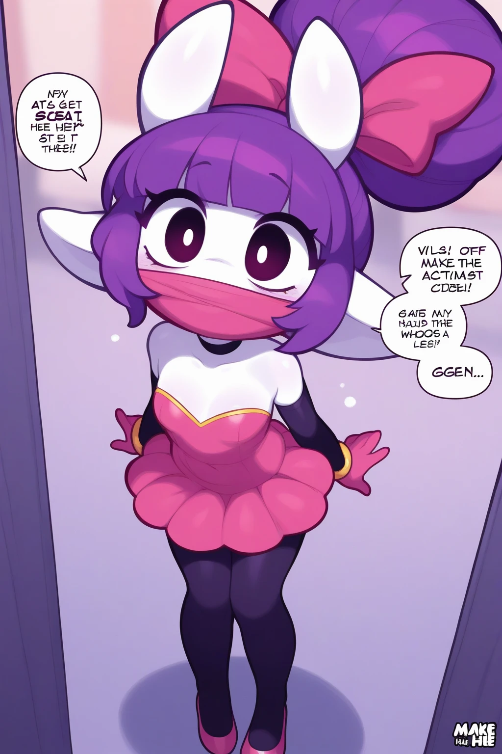 chibi kemono, art by dagasi, (toddler:1.1), beautiful girl, Uploaded to e621.net, (Pixelsketcher), (wamudraws), (masterpiece), (HD), (high res), (feet visible), (anthro), (detailed thin fur), (detailed shading), (beautiful render art), anthro Ralts, (toddler Ralts), (hair covering eyes:1.2), blindfolded, hair at nose length, (white thin fur), [(slim figure, flat chest, skinny)], (curvy hips), (beautiful legs), (wearing lace lingerie, beautiful and detailed light grey lace lingerie, matching lace panties), (really dark night:1.5), [zero lighting], northern lights in the background, full face blush, heavy breath, shy expression, Ralts,