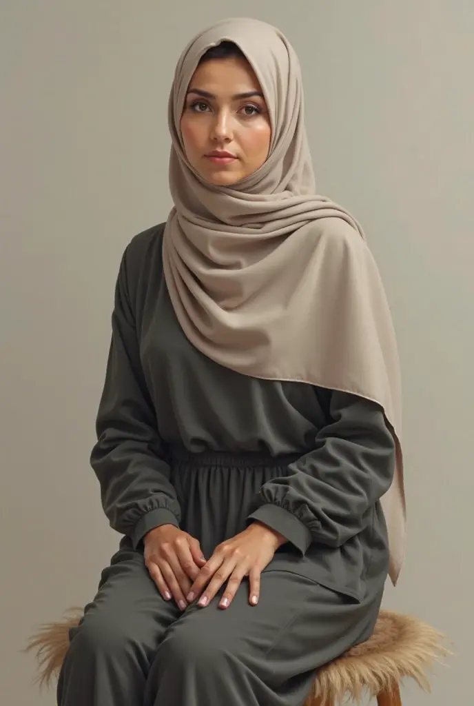 A hijab girl pee in her leggings
