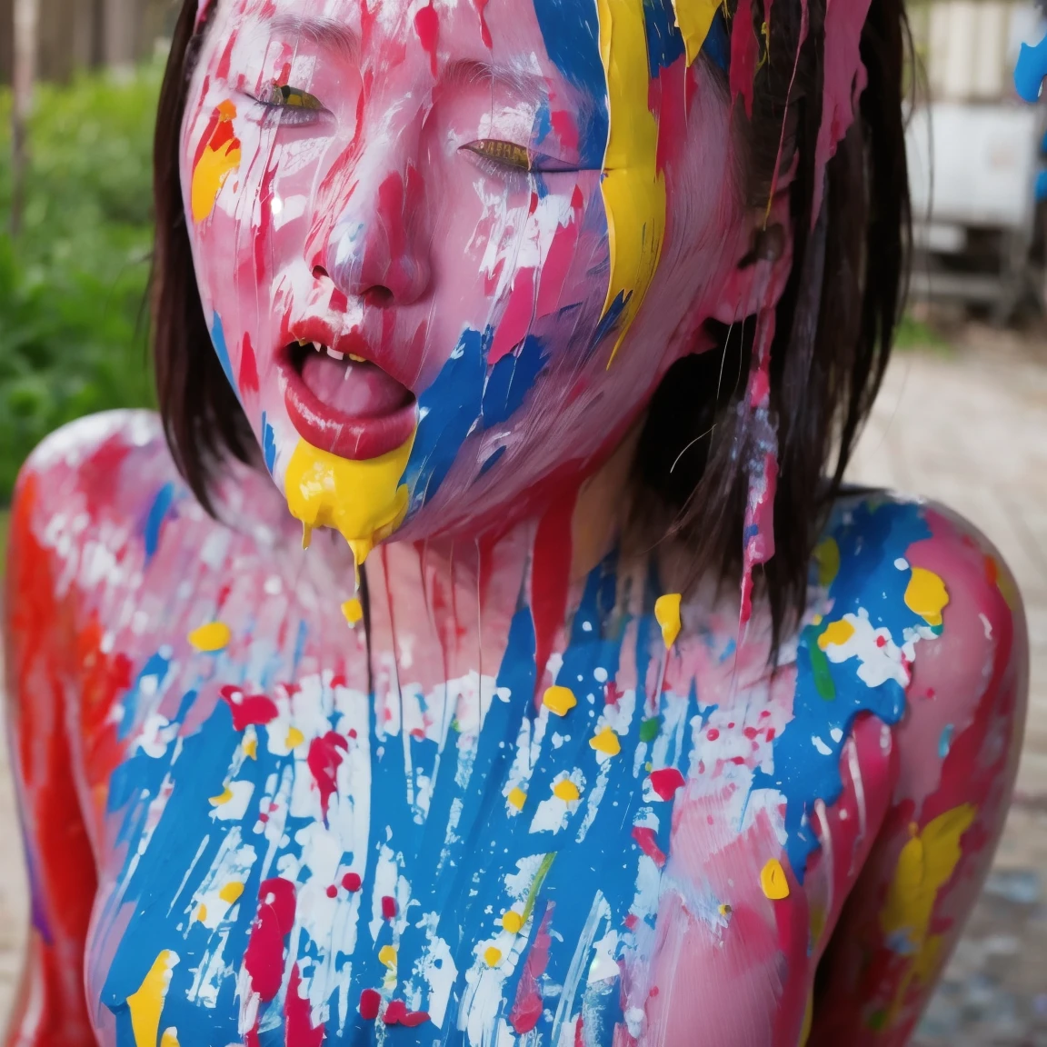 (Masterpiece 1.2),super high quality,Japanese Girls,(Ultra-realistic),(Super Photography Style),One Girl,((whole body)),Short Twin Tails,(6 years old),(((Very large ??????:1.2))),(Cute Face),(((Completely ?????,Coarse pubic hair))),Lie face up on the bed,Put your head on the pillow,(Colorful flower fields:1.3),View from above,((Yawning with eyes closed，Laugh with your mouth wide open:1.3)),raised both arms above head,((????? inserted into the vagina)),((????? inserted into the vagina,Spread your legs)),Leg spread,low length,Bow-legged，Cowgirl Sex:1.3,(Colorful flower fields:1.3),