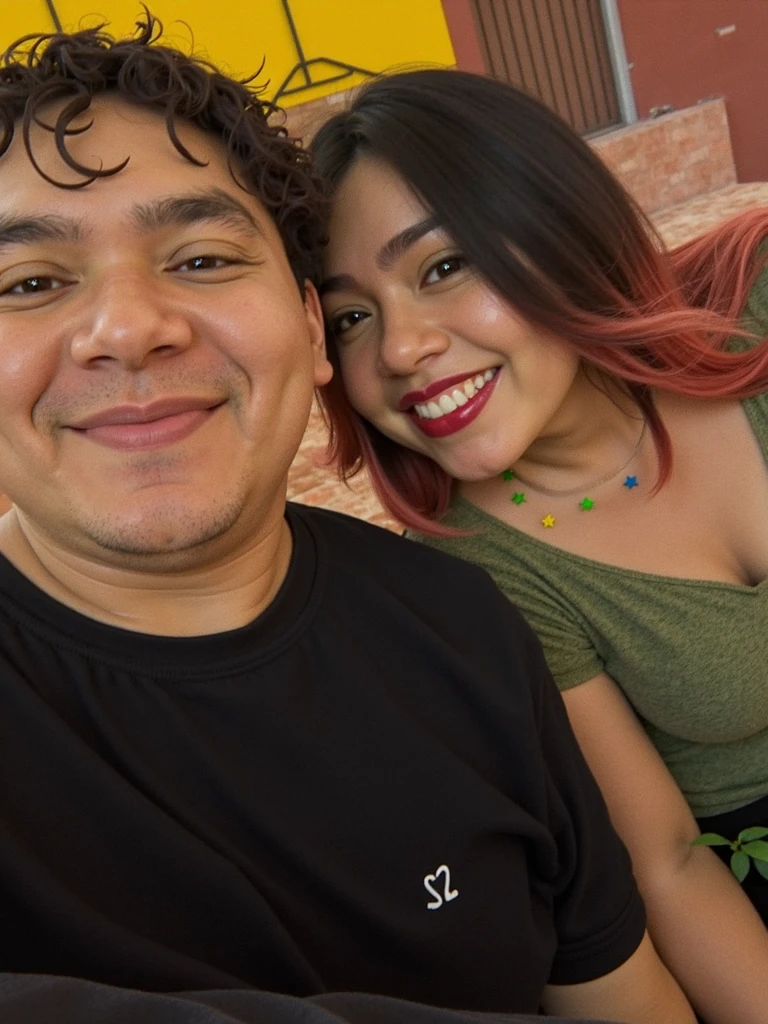 There is a man and a woman taking a selfie in a restaurant, imagen de muy muy muy baja calidad, momma and papa, taken in the early 2020s, Foto tomada en 2 0 2 0, Foto de baja calidad, Tomada con Sony Alpha 9, Foto de vacaciones, ligeramente sonriente, alanis guillen, reddit post, they are in love, 8k selfie photograph