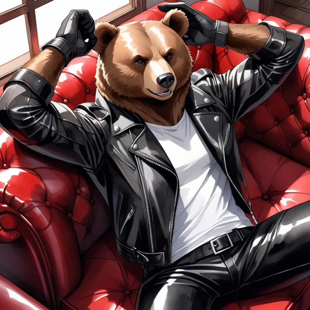 Hot daddy Werewolf male muscular black hair green eyes looking at the viewer seductive smile posing for the camera alone Uber driver wearing only detailed speedo underwear young 22 year old American male pubic hair golden coat rule 34