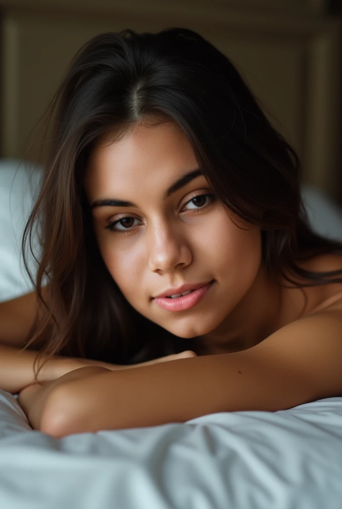 Girl laying her head on her
