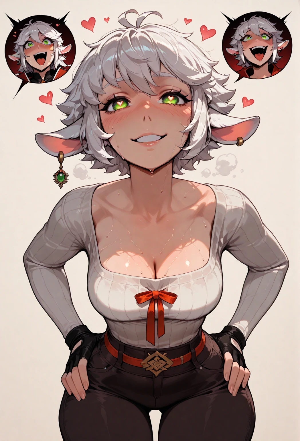 that the girl has huge tits