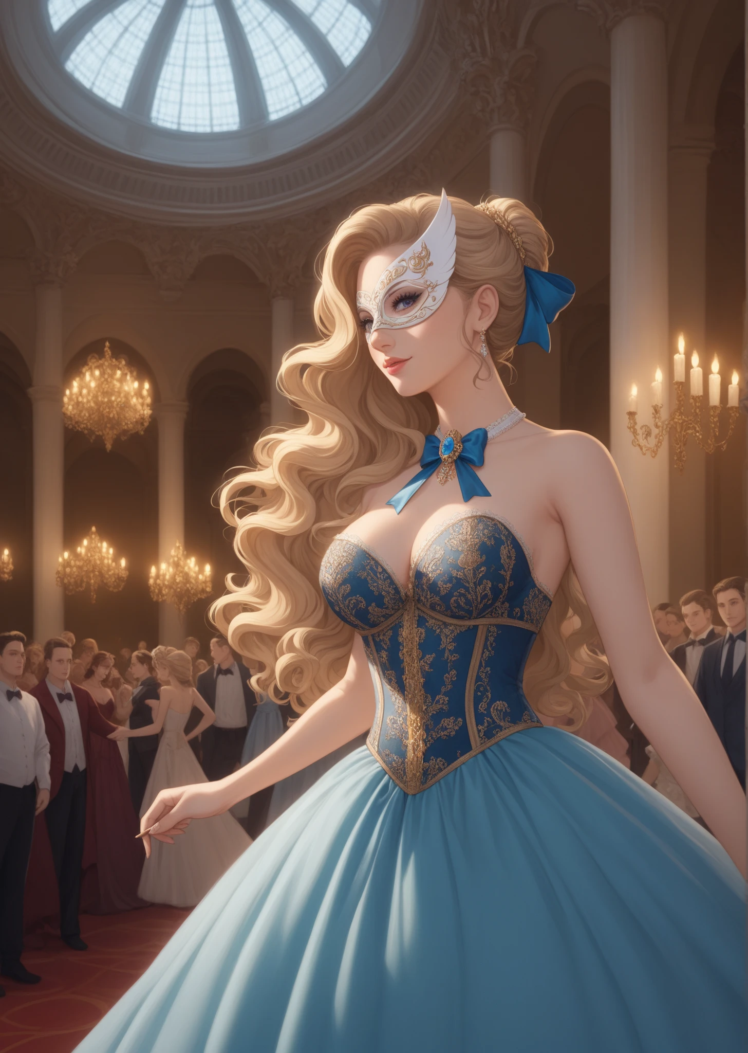 
a female centaur going to cocktail party, wearing elegant silk dress, intricate dress, wearing diamond necklace