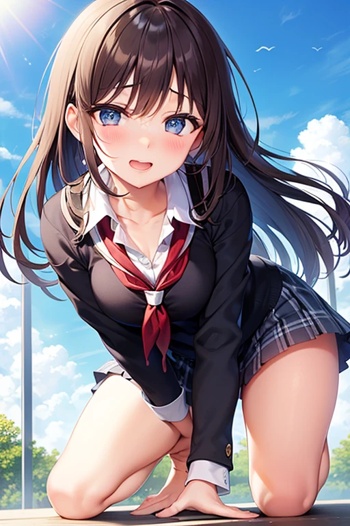 NSFW, high detail,best quality,super detail,very detailed, cinema lighting, detailed light, best shadow, ((Realistic,photoRealistic)), (very fine and beautiful skin), ((low angle, angle of view where the ceiling is visible)),(from below:1.9), Dynamic Angle, blush, blush, happiness, ((Kobayakawa Sae, black hair, long hair, sailor suits,school sailor uniform,sailor collar,luxury white lingerie)), (looking at viewer), ribbon, (standing, lift up skirt, skirt lift:1.3), ((thighvibe,vibrator inserted, vaginal vibrator))