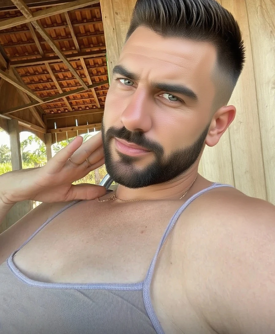 he is on a beach