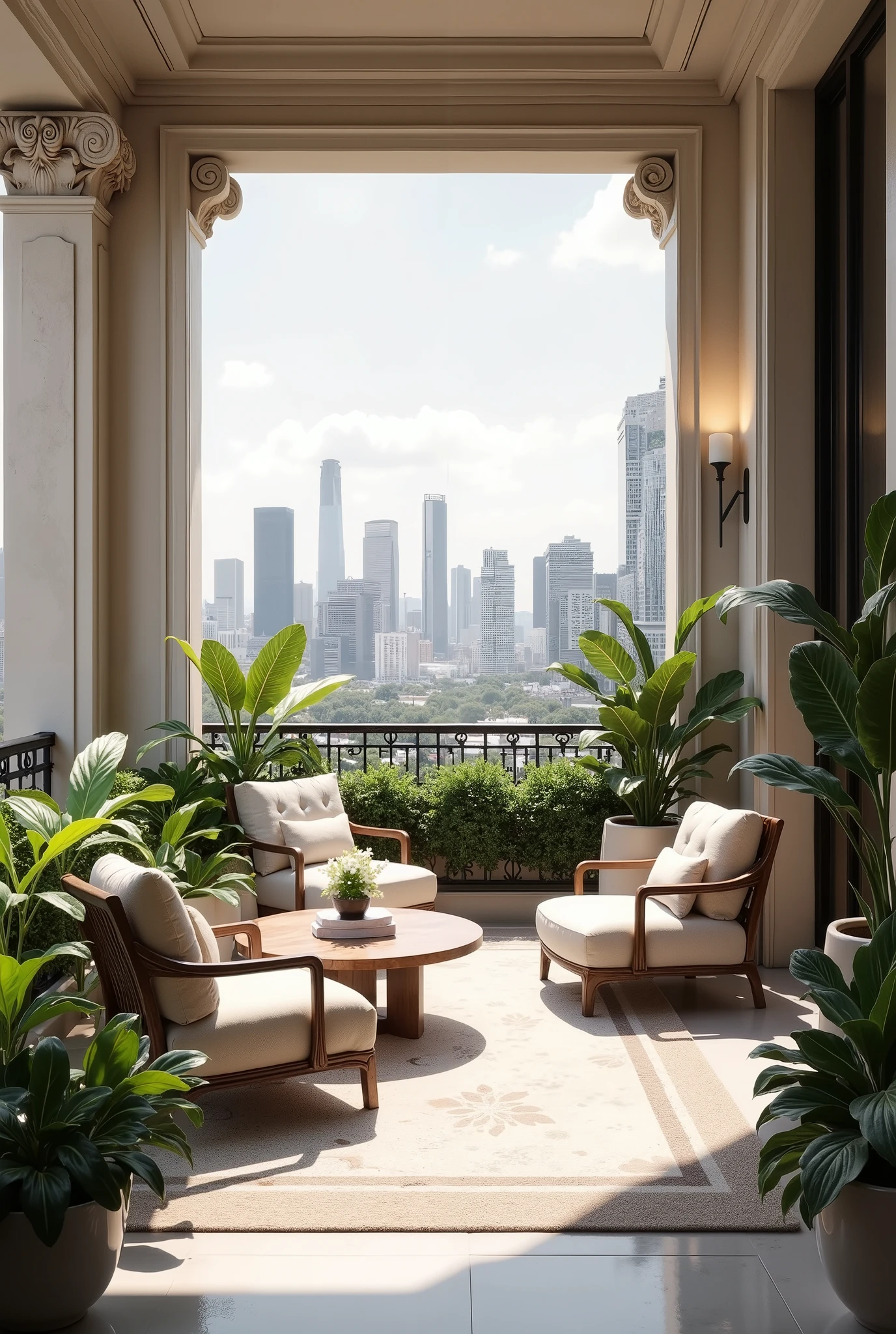 Balcony of a luxurious apartment 