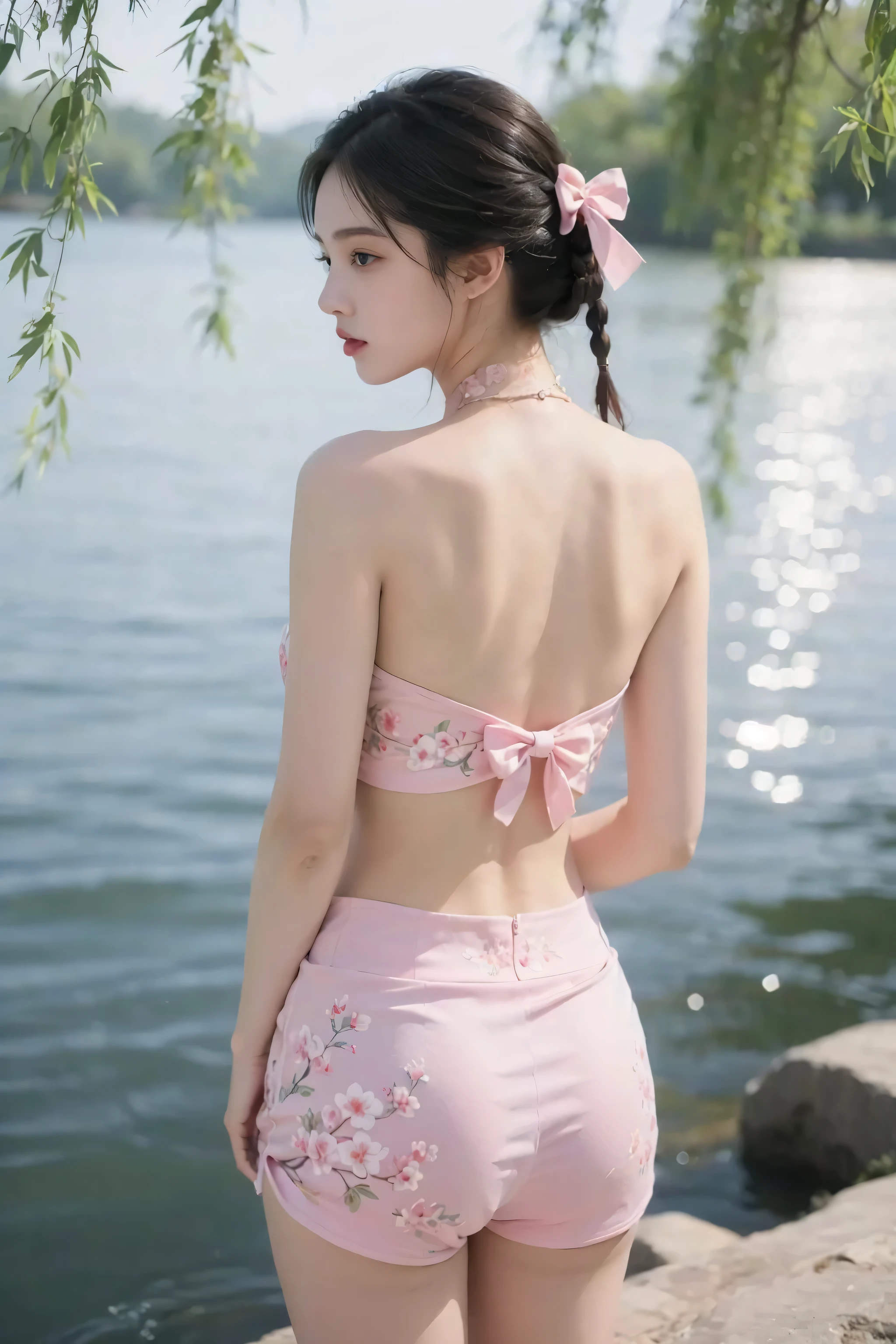 Pubic hair grows、Smile full of happiness、((:1.3))、、、Panting face、Lacking、After being attacked、Sweating、Expression in a state of excitement、short-hair、eye glass、((Grabbed from behind:1.1))、Pink panties seem to flicker、,Attractive standing posture,Looking back,Showers,whole body Dripping wet,,Works of masters,tmasterpiece,( huge-breasted)Huge breasts, ,,pale skin,Shiny skin,Oily skin,,puffy areolas,white soft long legs,bare Abdomen,Rain on the body,Areola,,,,see -through,,,Bare,bare lower body,toppless,,There are flowers on the chest,There are flowers on the chest,There is a pattern on the chest,