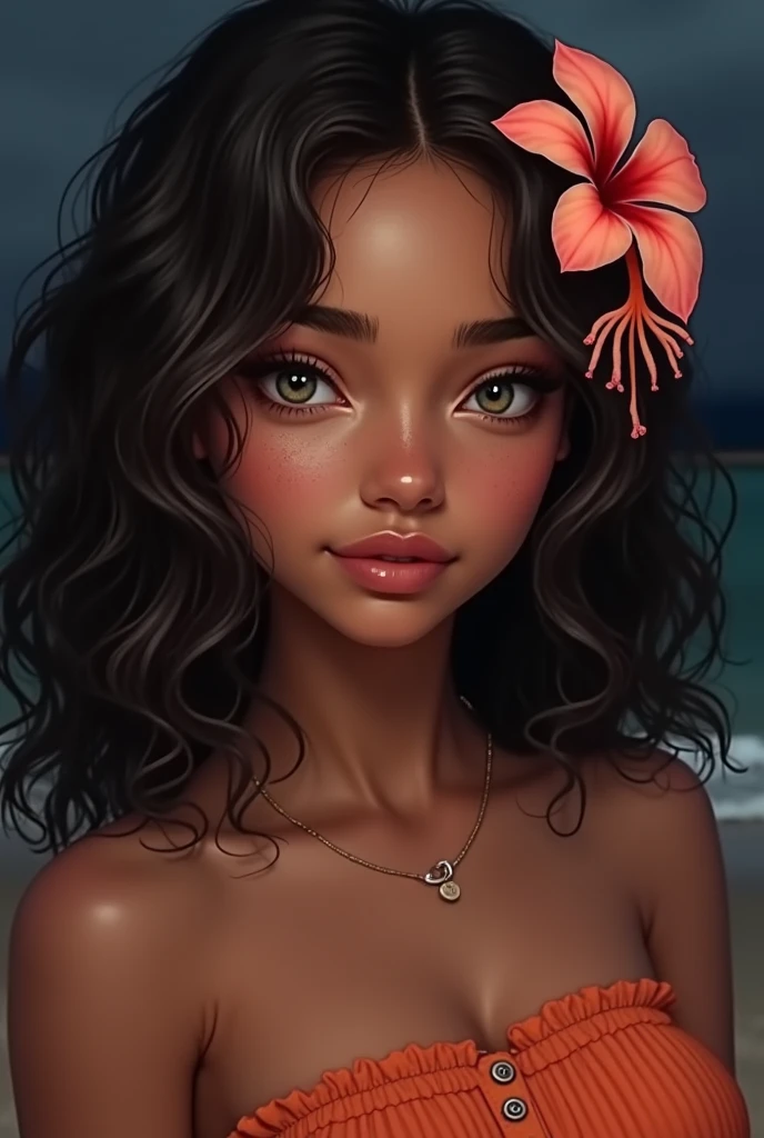 (obra de arte, melhor qualidade), 1 garota, Rosto bonito, corpo bonito, Meruccubus, red eles, colopele vermelha, pele vermelha, Orelhas pontudas, Cabelo longo, Verruga, eles, franja romba