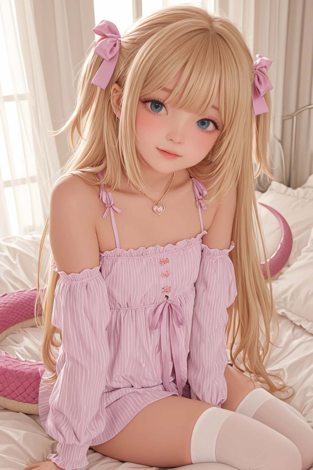 photo-realism、top-quality、超高分辨率、NSFW、Japanese high school girl、18yr old、Girl in uniform sitting on bed、low angle shot:1.5、M-shaped legs:1.4、She spread her legs:1.5、sitted,knee bend,legs separated、((show panties:1.5))、Look at the camera sexily、((Blonde hair))、((Pink transparent panties))、Close-up of woman wearing lingerie:1.4、light blue blouse、Dark blue plaid pleated skirt、Dark blue socks、love and beautiful legs、(pure love face_v1:0.008)、with brown eye、eyeline、Red blush、embarrassed from、glarelight、 shiny lip: 1.4, impatient、Frightened、glarelight、panty attraction、Close-up of woman wearing lingerie:1.3、Red blush、Critical hit rate、Critical hit rate、Open the knee、spread their legs、Disheveled clothes、Dressing、mid - length hair,on bedroom、Anatomically accurate human body、have perfect arms、perfect hand、Perfect Finger、Have perfect legs、Accurate human body