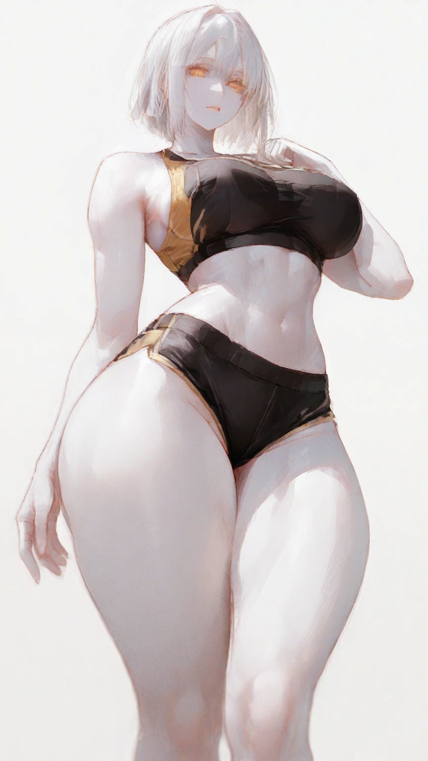 (butt), (bedroom), (sexy girl), masterpiece, best quality, full body, 1girl, bangs, blush, breasts, collarbones, ear piercings, eyebrows visible through hair, (gradient black hair), jewelry, long hair, looking at the viewer, piercings, (half-naked), (black underwear), short string tank top, (panties), bright eyes, ring, (solo), illustration, fashionable, woman, posing, detailed background, sexy expression, holding, accessory, rolled, around, touch, attention-grabbing scene, larger, focus, dynamic pose, thick thighs, abs, sweaty abs, sexy thighs, thin waist, sexy grin, sexy glare, cinematic lighting,