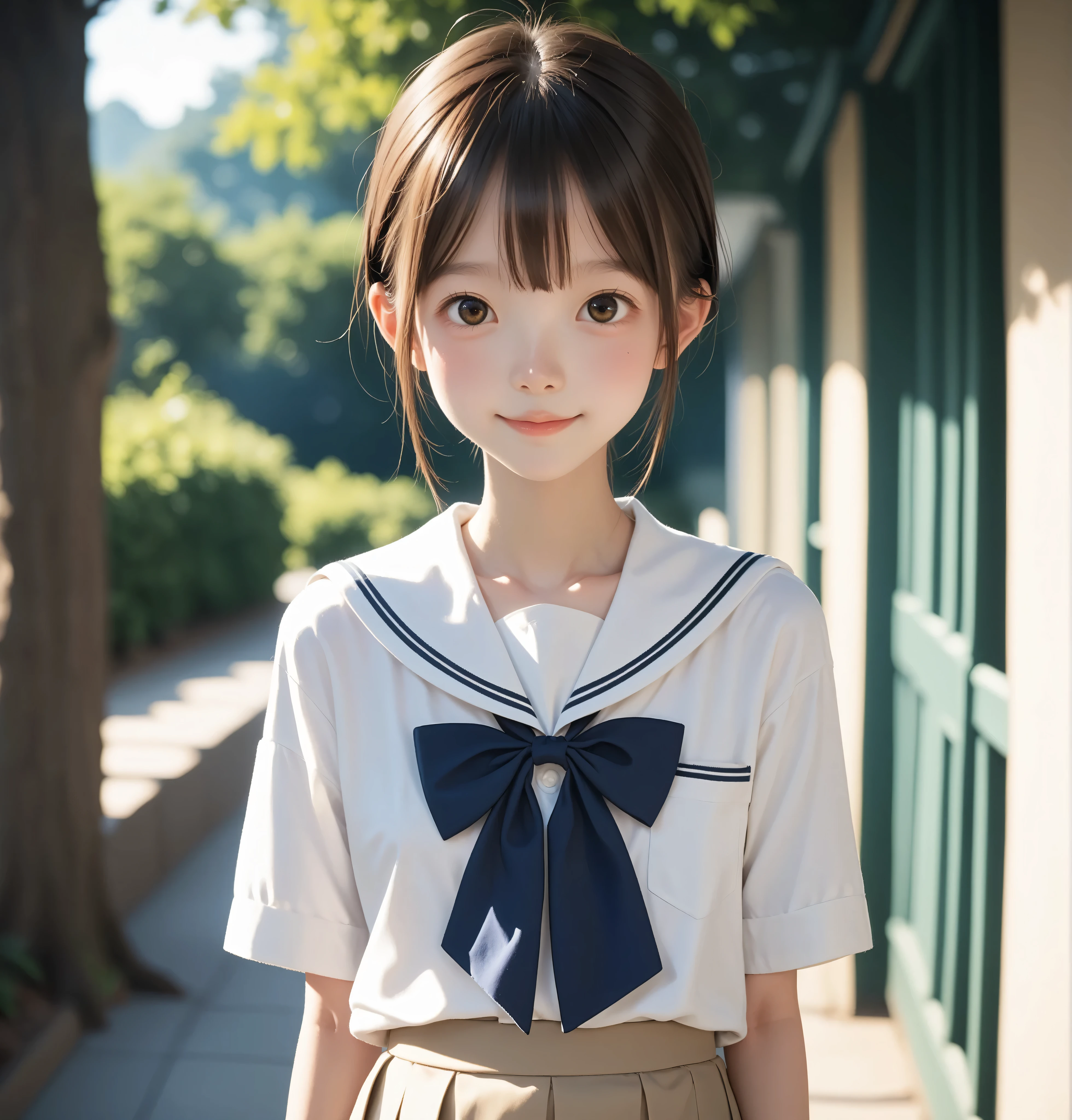 Hime cut、Elementary school girl、Swimwear