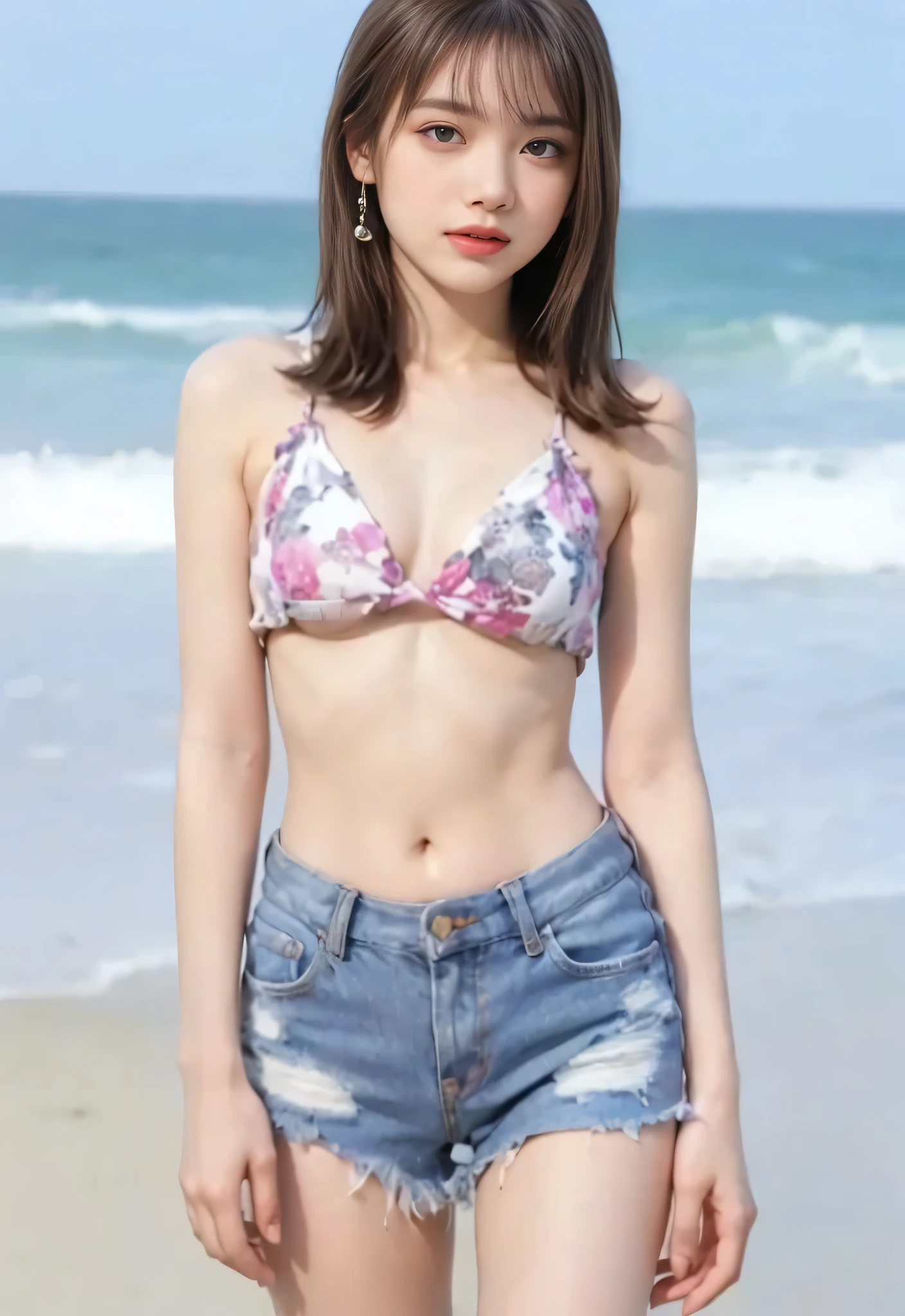 ((Best quality, 8k, Masterpiece :1.3)), Sharp focus :1.2, A pretty girl 24 years old with perfect figure :1.4, Slender abs :1.3, Raw photography、超A high resolution, full body, Ultra High Definition, (Photorealistic:1.4), Detailed Photo, Smiling, Sexy, Facing Camera, Close-up , (Photorealistic), (1girl), Beautiful Face, (Realistic Face),Beautiful Hairstyle, Realistic eyes, beautiful detail eyes, (realistic skin), beautiful skin, (sweater), absurd, attractive, ultra high resolution, ultra realistic, high definition, golden ratio,Good hands、10、high-reaster-piece、highest quality、head:1.3、((Hasselblad photo))、Fine Skin、crisp focus、(Light like a movie)、gentle lighting、Dynamic Ungle、[:(detailed face:1.2):0.2]、
Negative Pro,  Highly detailed face and skin texture, Detailed eyes, Double eyelid,big breasts,masterpiece,super fine eyes,super fine hand, face zoom, perfect makeup, beautiful breast