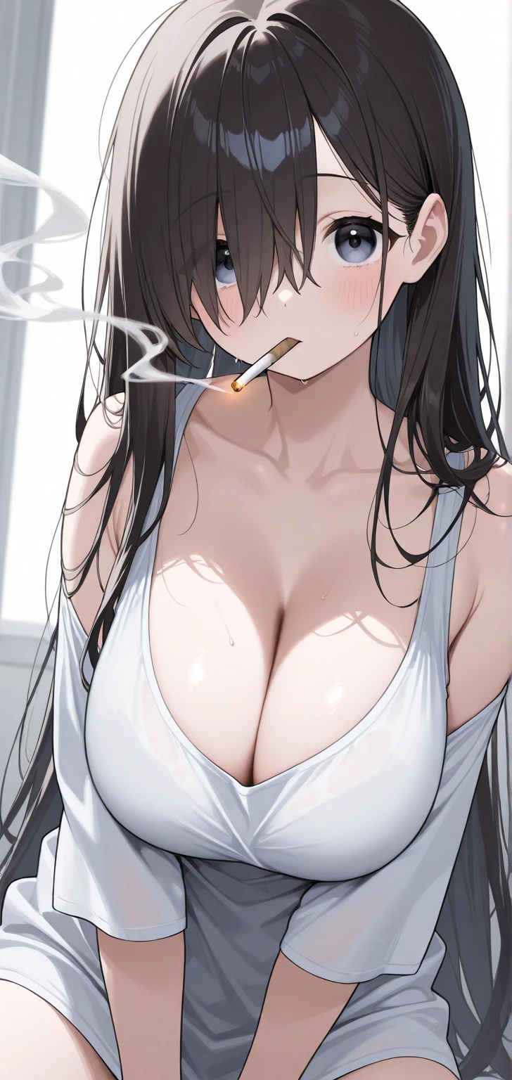 A girl,Long hair, bangs, Black hair, Hair between the eyes, (Red Eyes:1.5), (Large Breasts:1.2),
rest clavicle, White shirt, Pleated Skirt, mini skirt, bracelet, White skirt,cleveage,nipple,NUDE,
rest looking at viewer, whole body,
rest indoors, kitchen,
rest (masterpiece:1.2), best quality, high resolution, Unity 8K wallpaper, (illustration:0.8), (Beautiful and delicate eyes:1.6), Extremely detailed face, Perfect lighting, Extremely detailed CG, (Perfect hands, Perfect anatomical structure),