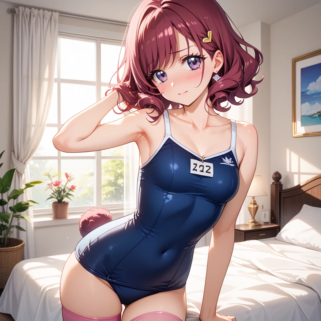 expensivequality illustration, masterpiece, Very delicate and beautiful, Attractive girl,big tits,slim waist,(Gymnastics leotard, Floral print leotard,キラキラ輝く装飾が施されたLong sleeve leotard,expensive_Leg leotard,athletic leotard,Tight-fitting leotards,Gradient leotard,Long sleeve leotard),thin,Slender body,slim,Gymnastics Club,Gymnast,Princess, Beautiful Eyes,A light smile,(masterpiece, Highest quality:1.2), expensiveres, Very detailed CG ユニティ 8K 壁紙, Perfect lighting, colorful, ultra-expensive res,4K,Very detailed, photograph, 8K, High resolution, 17 years old,  nsfw, girl, locker room, undressing, pull down pantie, skirt, vagina
