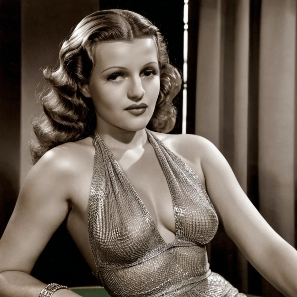 black and white photo of realistic, highly detailed, pose of a beautiful woman veronleee stands half-turned a in a short red dress, original bandage up turn with a glass of wine, sharp focus, realistic eyed and hair, full body, <lora:veronleee-14:1>, NOIRKINO,