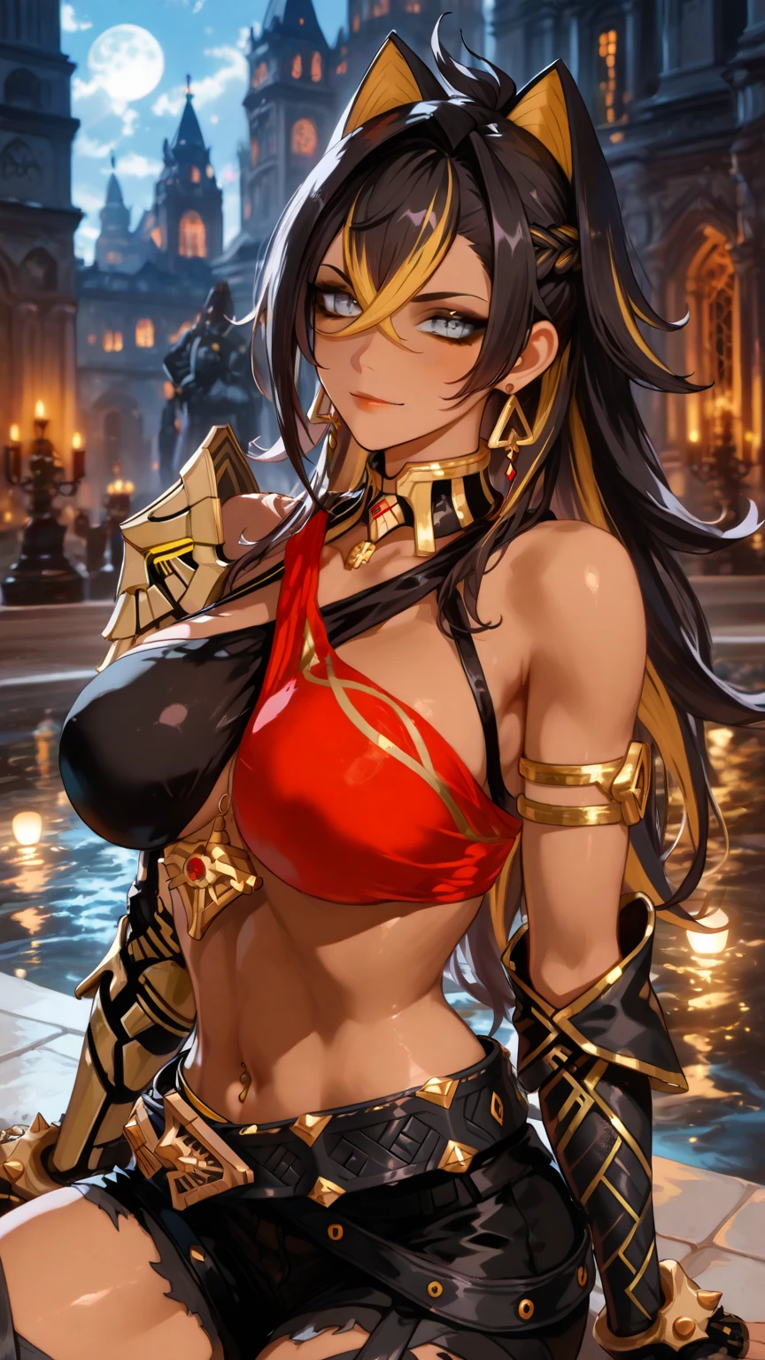 (masterpiece, highest quality, best quality, official art, beautiful and aesthetic: 1.2), (1girl), extremely detailed, (fractal art: 1.3), highest detailed, perfect face, upper body, HDR, ), vivid visual effects, (dynamic stripes, luminous traces: 1.2), long blonde hair, hellsing, integra, breast focus, breasts, large breasts, bare breasts, naked, nude, boob window, sexy, wide hips, thicc figure, Detailed blue eyes, Detailed face, Detailed eyes, solo, wearing bodysuit