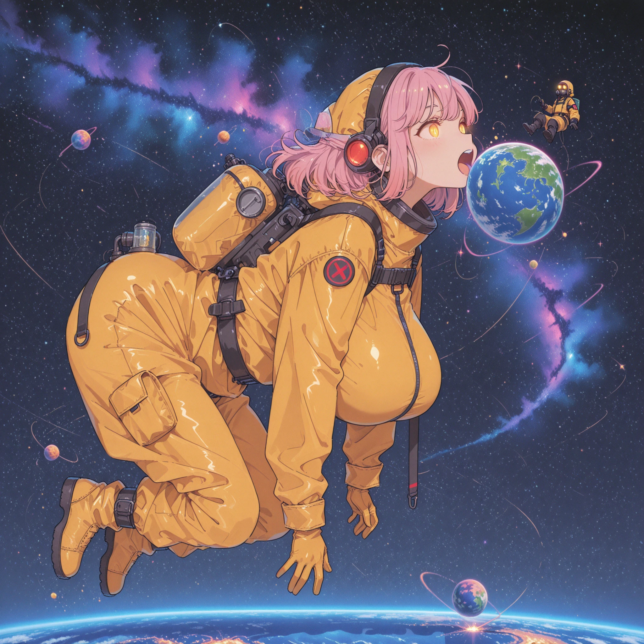 giant bulbous female mecha suit with an anime girl inside, busty anime girl pilot, 2d flat vector art, high quality, high resolution, perfect face <lora:bulbousbot:0.5> bulbousbot, full body, full frame, full screen <lora:BimbusAccumulus:0.65> bimbusaccumulus