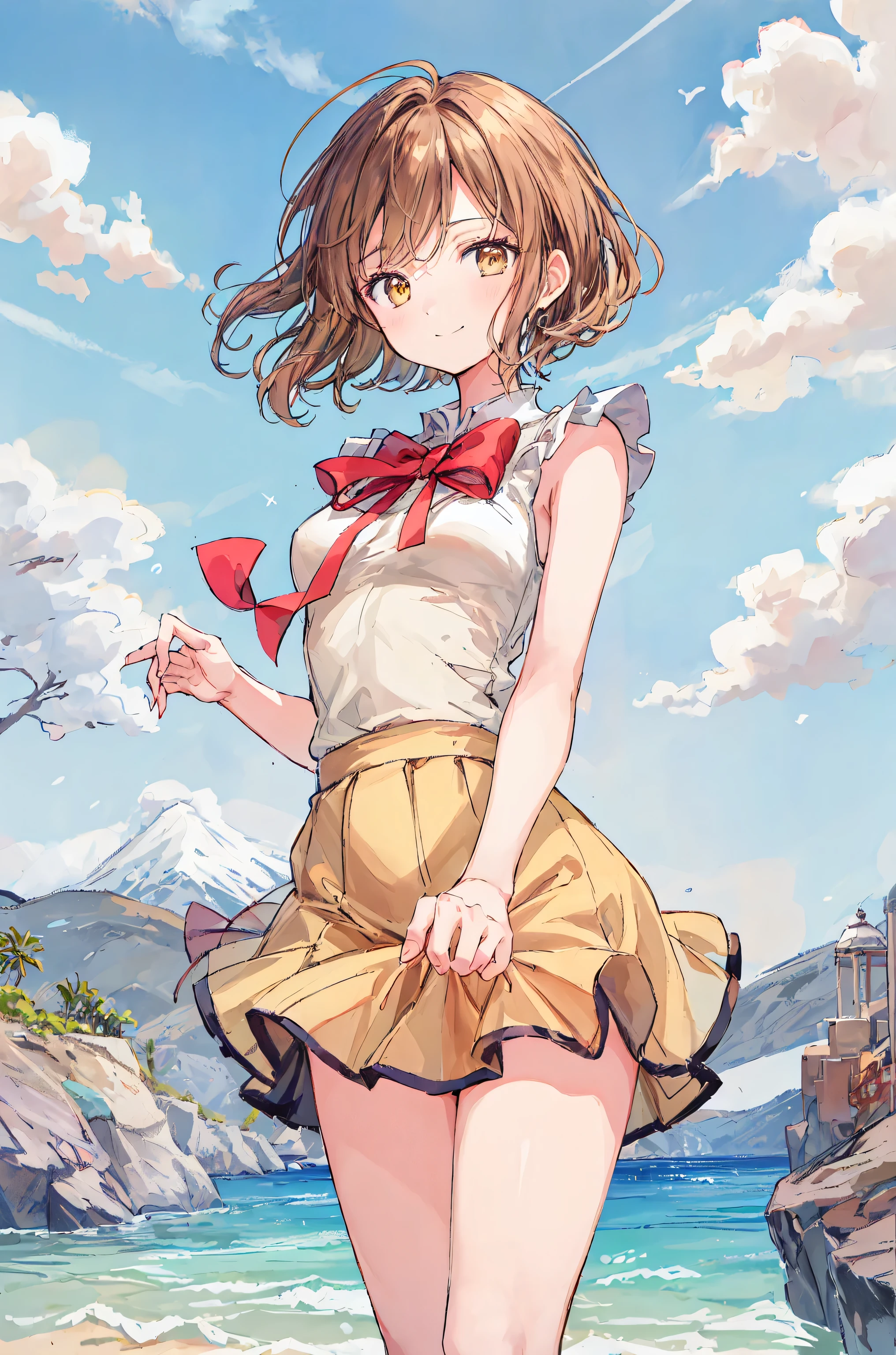 Bright white anime plain white panties、The crotch is visible. Anime painting.、