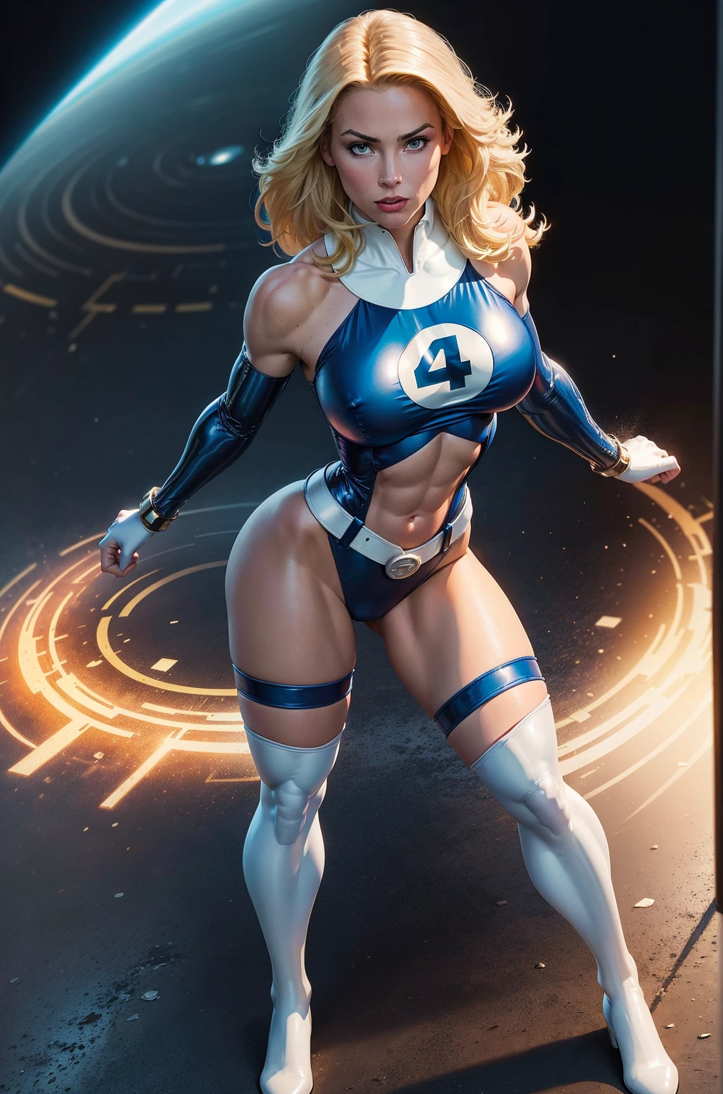 ultra realista 8k CG, obra de arte perfeita, (1girl: 1.1), sozinho, ((figura feminina perfeita)), (NSFW), olhando para o espectador, Mulher madura, (A full-body blonde superheroine woman, (Causador), melhor qualidade:1.1, postura sedutora, Pose sexy, sedutora, Pose heroica ,Arm outstretched with lightning powers in the fingers, (majo), (Curvilinear), (bruto), cabelo loiro, (olhos azuis:1.2), No estilo da Marvel Comics, j. Scott Campbell, invisible woman, j. Scott Campbell, personagem de quadrinhos, arte em quadrinhos, arte estilo quadrinhos, uniforme vermelho, pernas torneadas, encaixar, (Abs:1.1), (bumbum grande:1.4), peach ass, (seios fartos:1.3, (Big_seios: 1.1), cintura estreita, cintura fina: 1.5, corpo esguio: 1.2, coxas brutos: 1.3), (pele brilhante: 1.2), (HDR), (rua: 1.2), filme Nikon D850 fotografia Kodak Portra Lente f1.400 camera 6, cores ricas, Textura realista, Uplighting, Mecanismo irreal, trending on ArtStation, peitos enormes, nipples, mamilos rosados, peitos grandes, seios expostos, bobbs