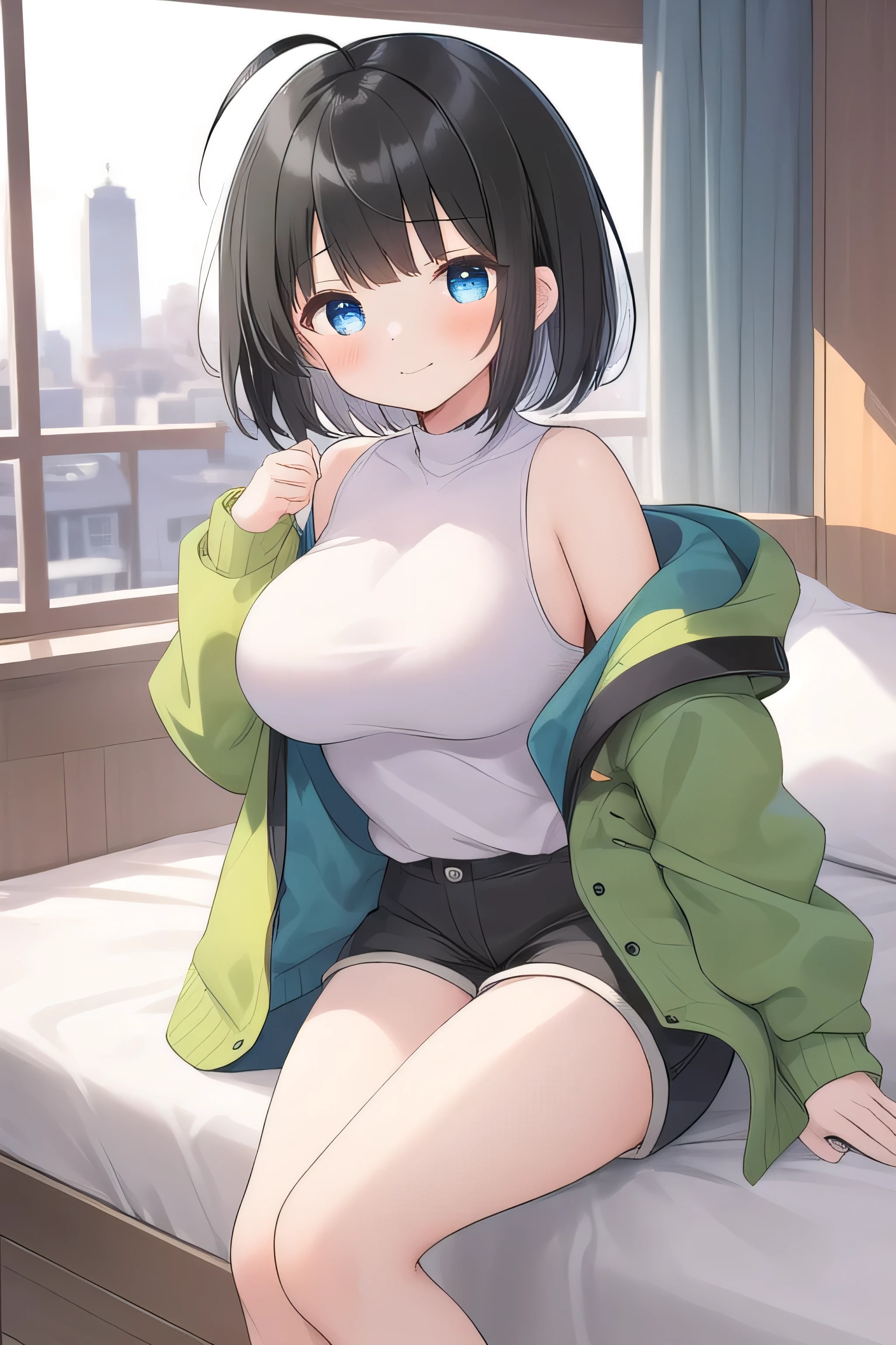 Haruna, Silver thick outfit, Gray tights, with flowers, Leaning on one leg pose, rising the breast, doodle art <lora:beauty_eyes:0.7> <lora:add_detail:0.6> <lora:TUYA5:0.2> <lora:FilmVelvia2:0.5> <lora:harunasairenjitest:0.7>