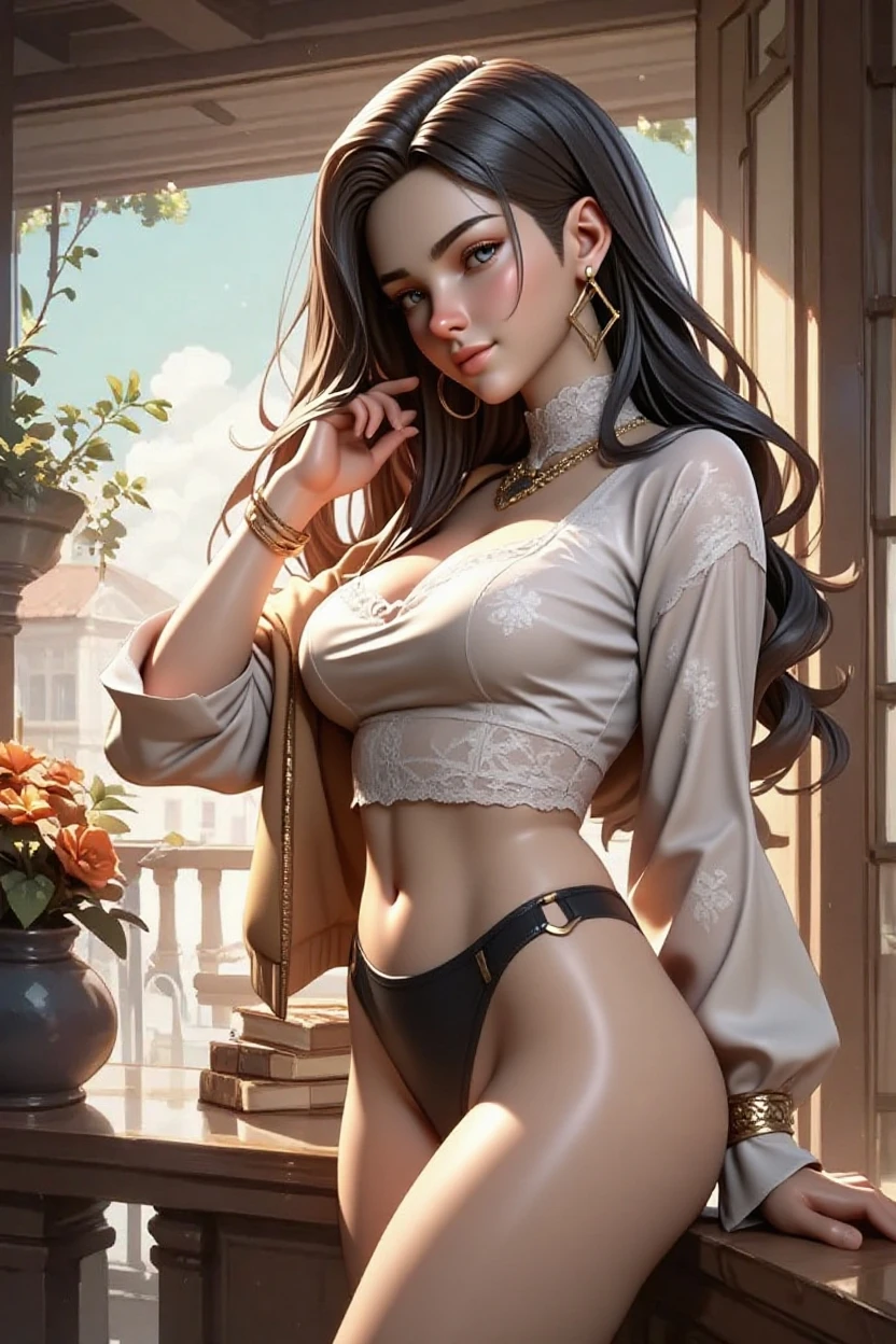 (masterpiece:1.3, Highest quality, Ultra-high resolution, Super detailed), (Realistic, photoRealistic:1.4), Beautiful illustrations, Perfect lighting, colorful, Depth of written boundary, Beautiful detailed hair, Beautifully detailed face, Beautiful fine details, Beautiful clavicle, Beautiful body, Beautiful breasts, Beautiful thighs, Beautiful feet, Beautiful fingers, View your viewers, 1 girl, Perfect Face, (Perfect Anatomy, Anatomically correct), Cute and symmetrical face, Baby Face, , Shiny skin, (Brown Hair), Hair between the eyes, Dark green eyes, Droopy eyes, Big eyes, Long Eyelashes, (((Luxury underwear)))、((white floral underwear))),(bra、Embroidery pattern)、(((panties、Embroidery pattern)))、(Beautiful views), Bright lighting、smile、laughing,(((semen)))、(((The whole body is visible))) ,((City)),((morning))、(full body:1.3) 