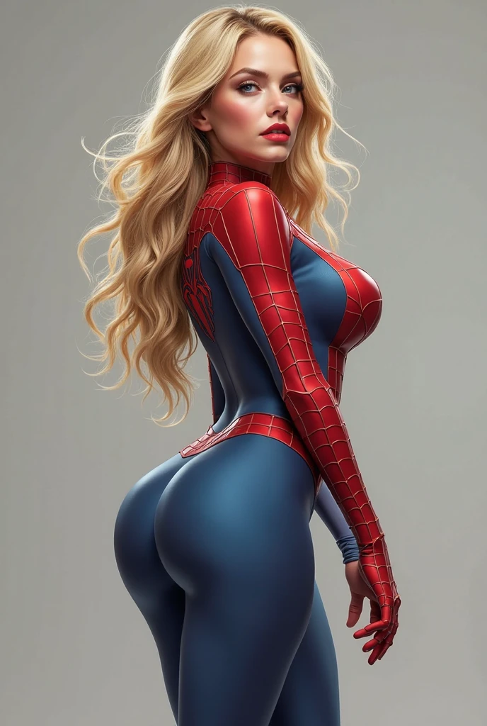 (((BIG ASS))) Margot Robbie in spiderman suit, 8k