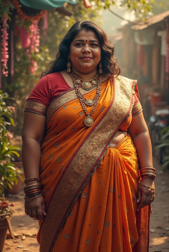 Fat indian aunty in thin sare visable huge ass