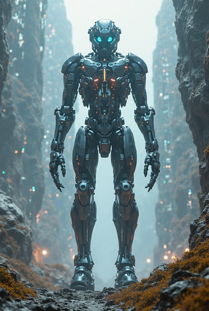 work of art，（best qualityer）Giant Cyberpunk Female Mechanical Titan，Marble breast prosthesis assembled with mechanical structural modules giganteega Evolution Future Technology Titan，Ruined dungeon ruins in apocalyptic cloudy day and night，Jewel-encrusted mechanical breast implant in metallic skin，Upgraded Mecha Heavy Mechanical Exoskeleton Costume，Dark fantasy art rendering