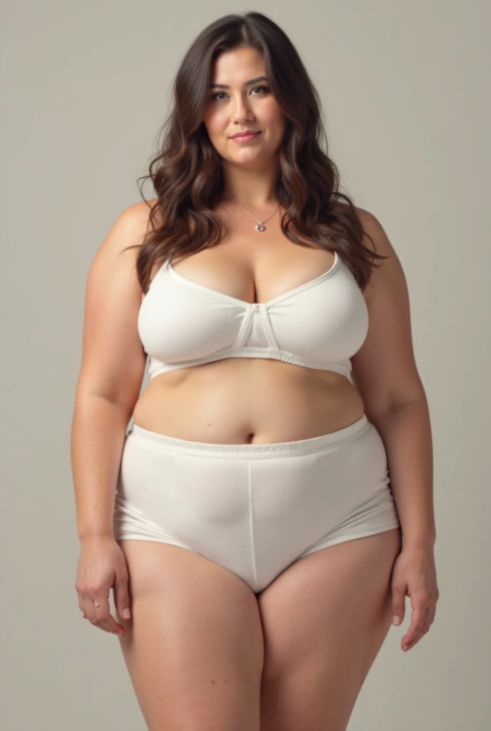 Madeline Lewis, 1girl, ((chubby)), solo, (((consistent face and image))), ((brunette hair)), ((cranky hair)), ((40 years old chubby)), realistic, photorealistic, ((short hair)), (((Caucasian mature woman))), (Swiss woman), (Swiss nose), (Swiss thick lips), ((chubby)), posing inside the mini library, smirking, standing, wearing In style in trend Generation-Z modern bikini wear different colored, showing small uncanny teeth, leaning