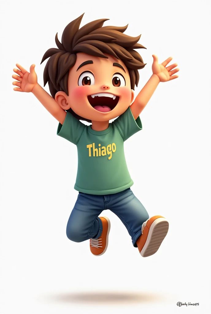 a character waving his right hand, giving a hyper-realistic goodbye, 1 boy, small detailed black eyes, beautiful big lips, extremely detailed face, large and conical chin, brown hair, green t-shirt with the name BRO and below the name BRO the number 25025 printed, blue pants, knee-high socks, football player style, intricate details, volumetric lighting, dramatic chiaroscuro, cinematic lighting, award-winning digital art, masterpiece, high quality, 8k, photorealistic, studio lighting, physically based rendering, vibrant colors, warm color palette, pixar style, Disney. white background, maintain the characteristics of the seed character
2134937326