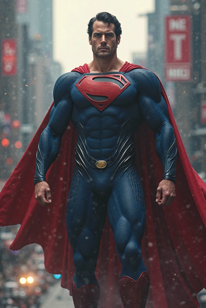 Henry Cavill, perfect face, ((detailed)), Superman, shirtless, muscular, pecs, buff, big muscles, sweat, glow, shine, dramatic shadows, defined physique, handsome face, square jaw,  face,  body,  hair, ripped clothes, torn clothes, muscular legs, 